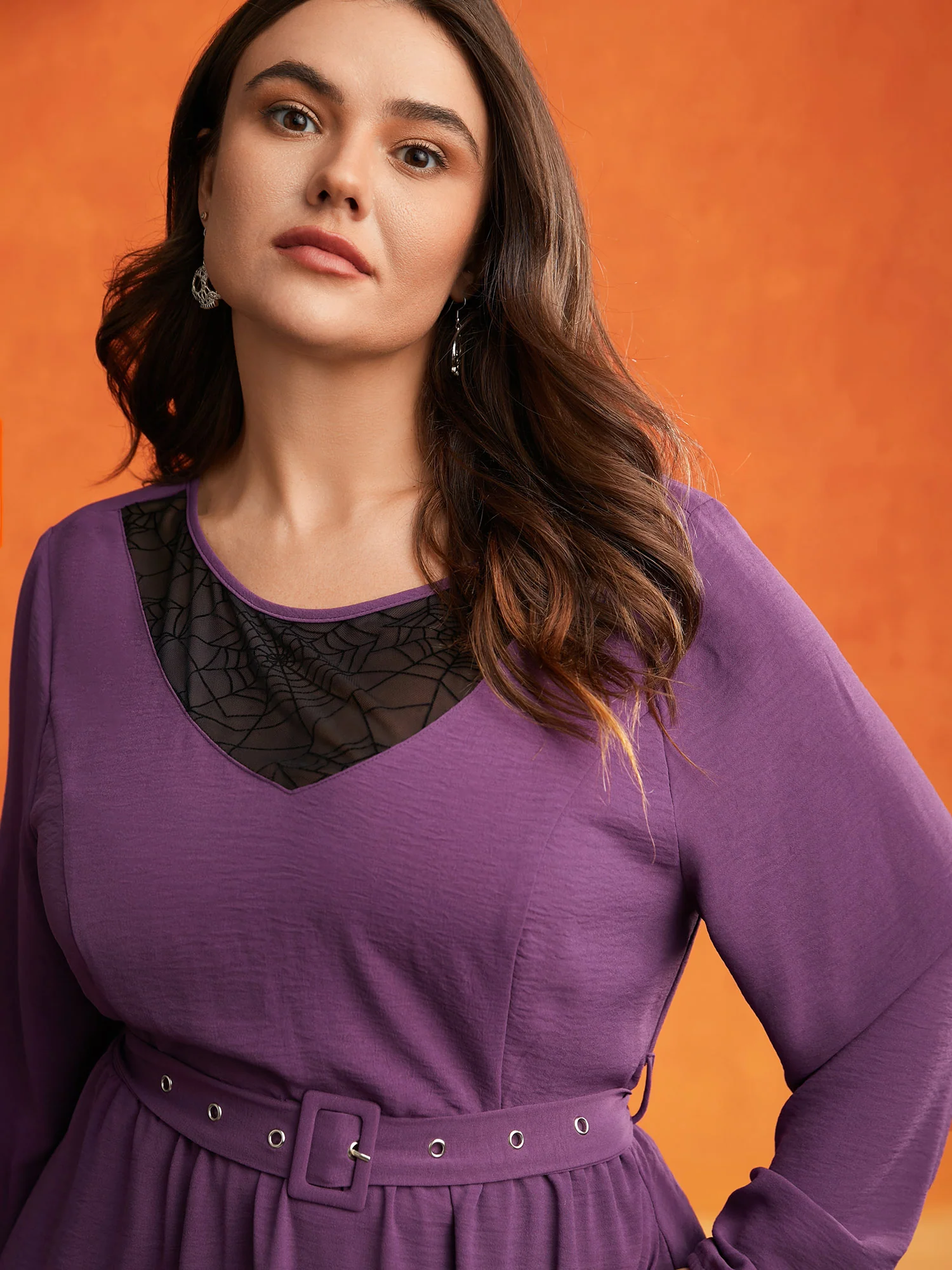 Eclipse Web Elastic Waistband Midi Dress - Image 3