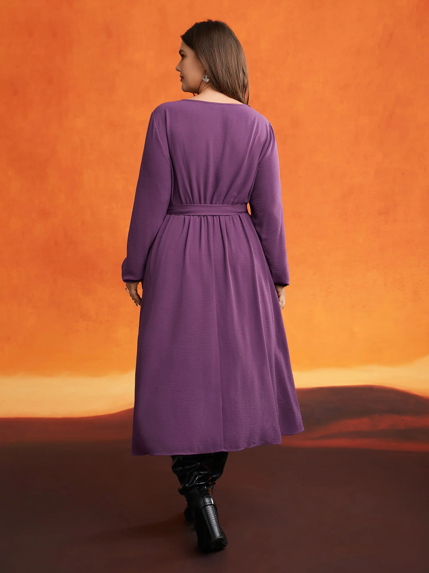 Eclipse Web Elastic Waistband Midi Dress - Image 4