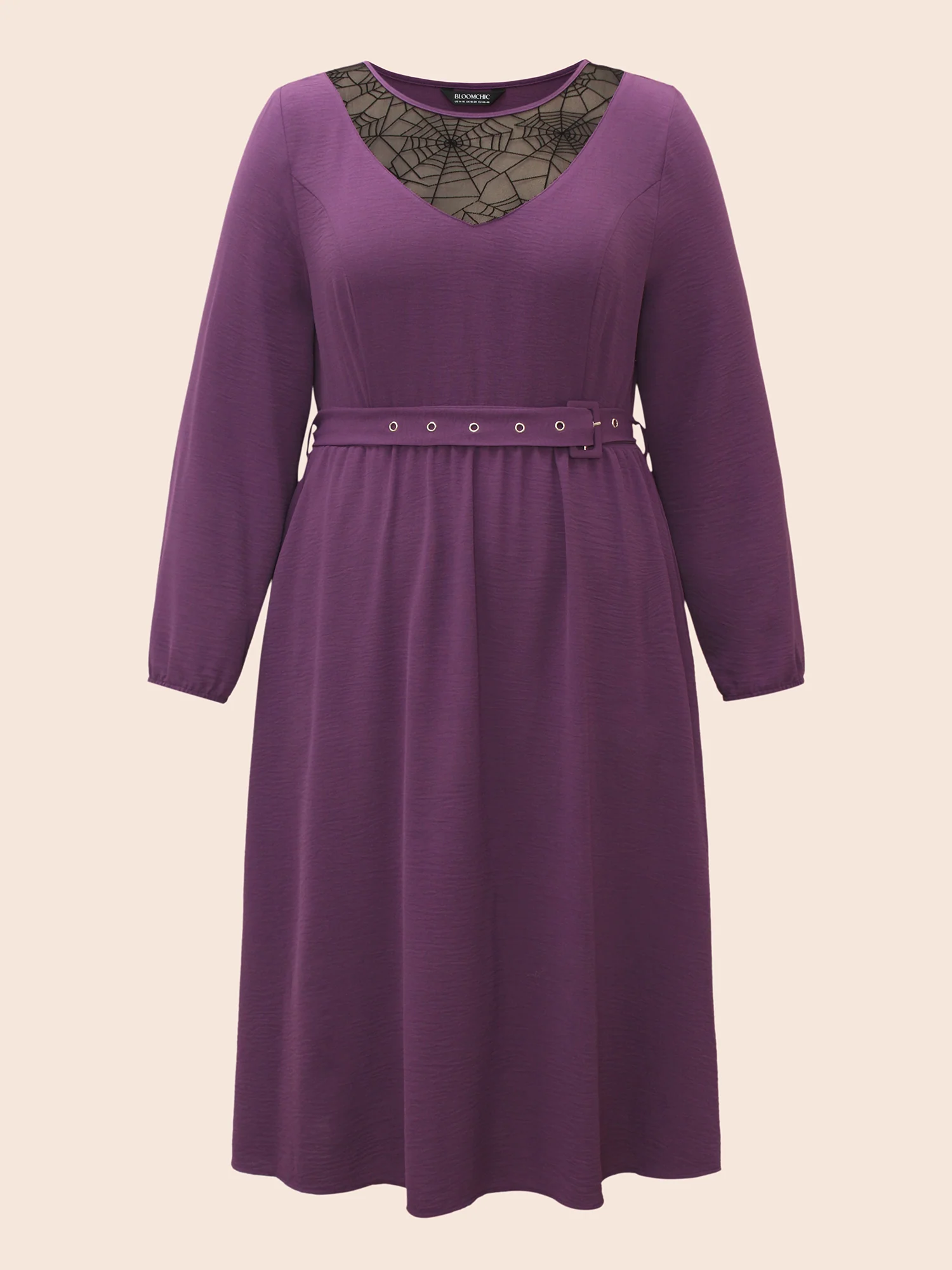 Eclipse Web Elastic Waistband Midi Dress - Image 7