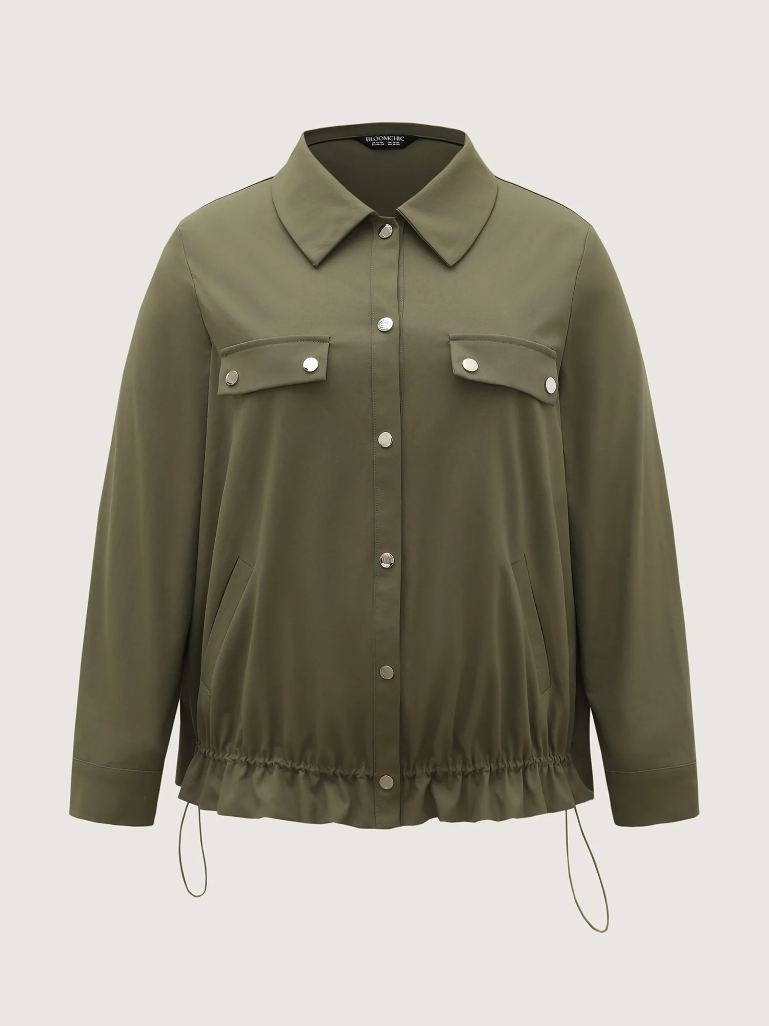 Elastic Adjustable Hem Pockets Jacket - Image 8