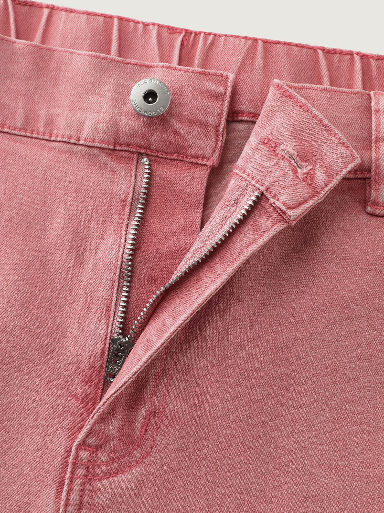 Elastic Back Waistband Straight-Fit Denim Shorts - Image 6