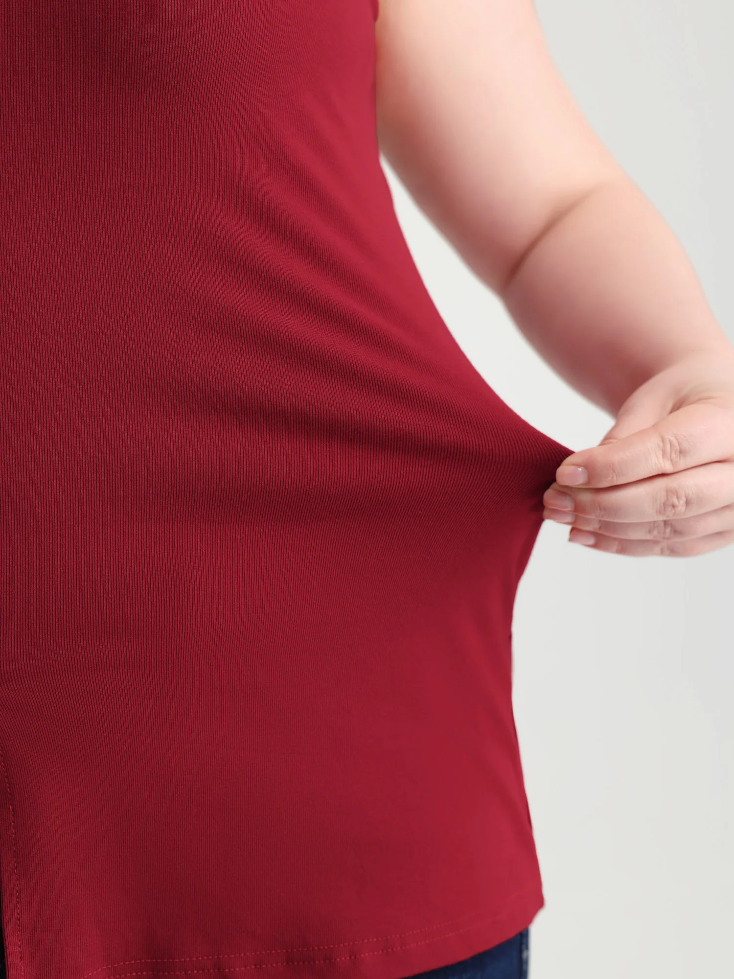 Elastic Button Detail Fitted Tank Top - Image 4