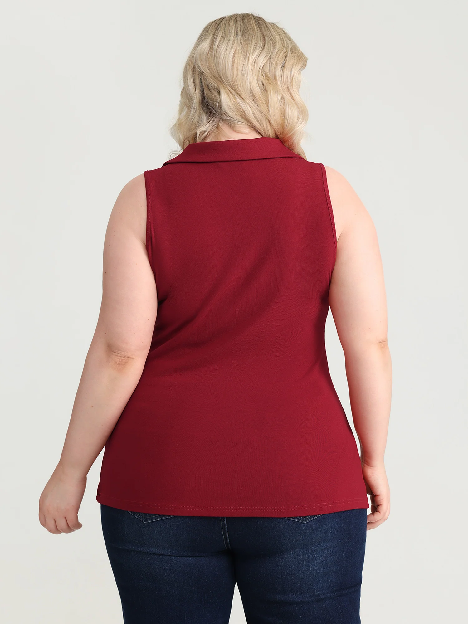 Elastic Button Detail Fitted Tank Top - Image 5