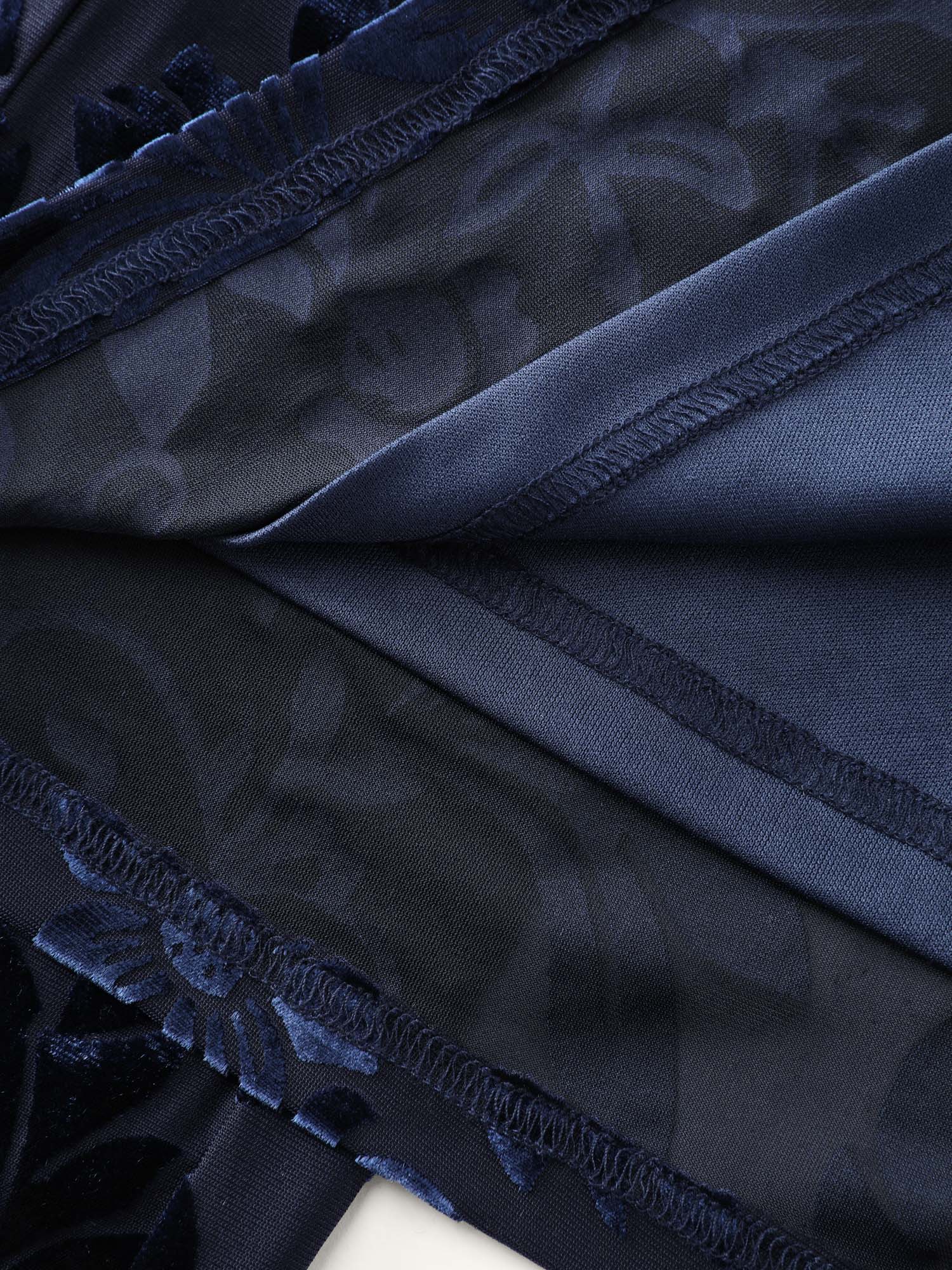 Elastic Flocked Stretchy Waist Sheer Pants - Image 6