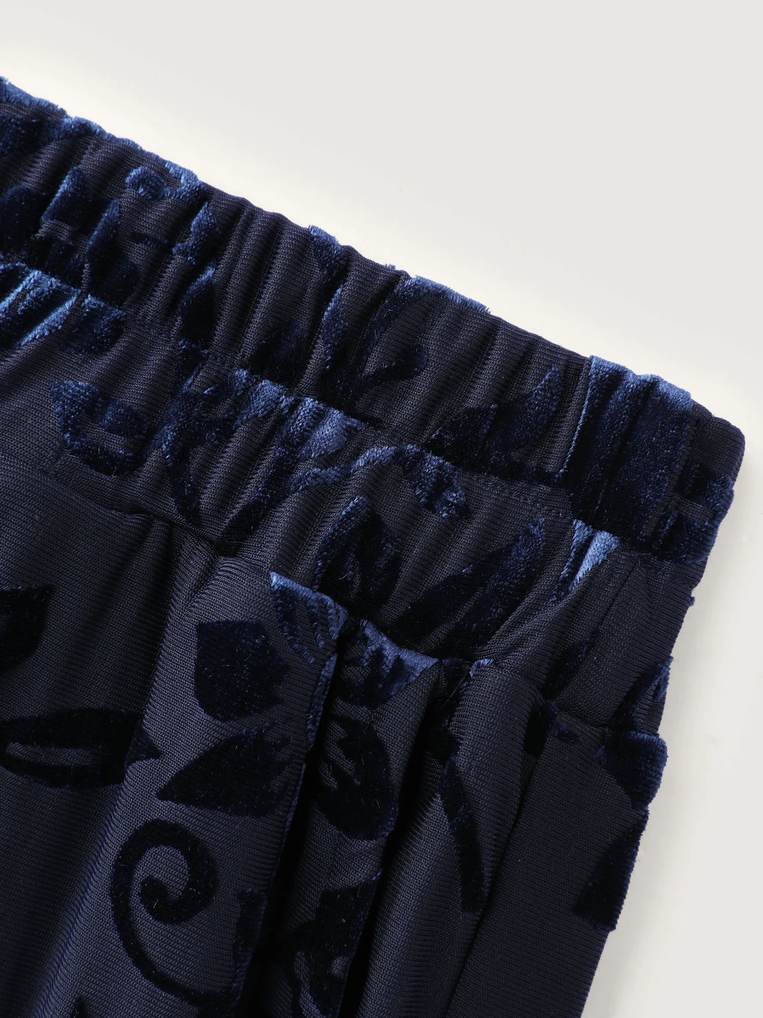 Elastic Flocked Stretchy Waist Sheer Pants - Image 7