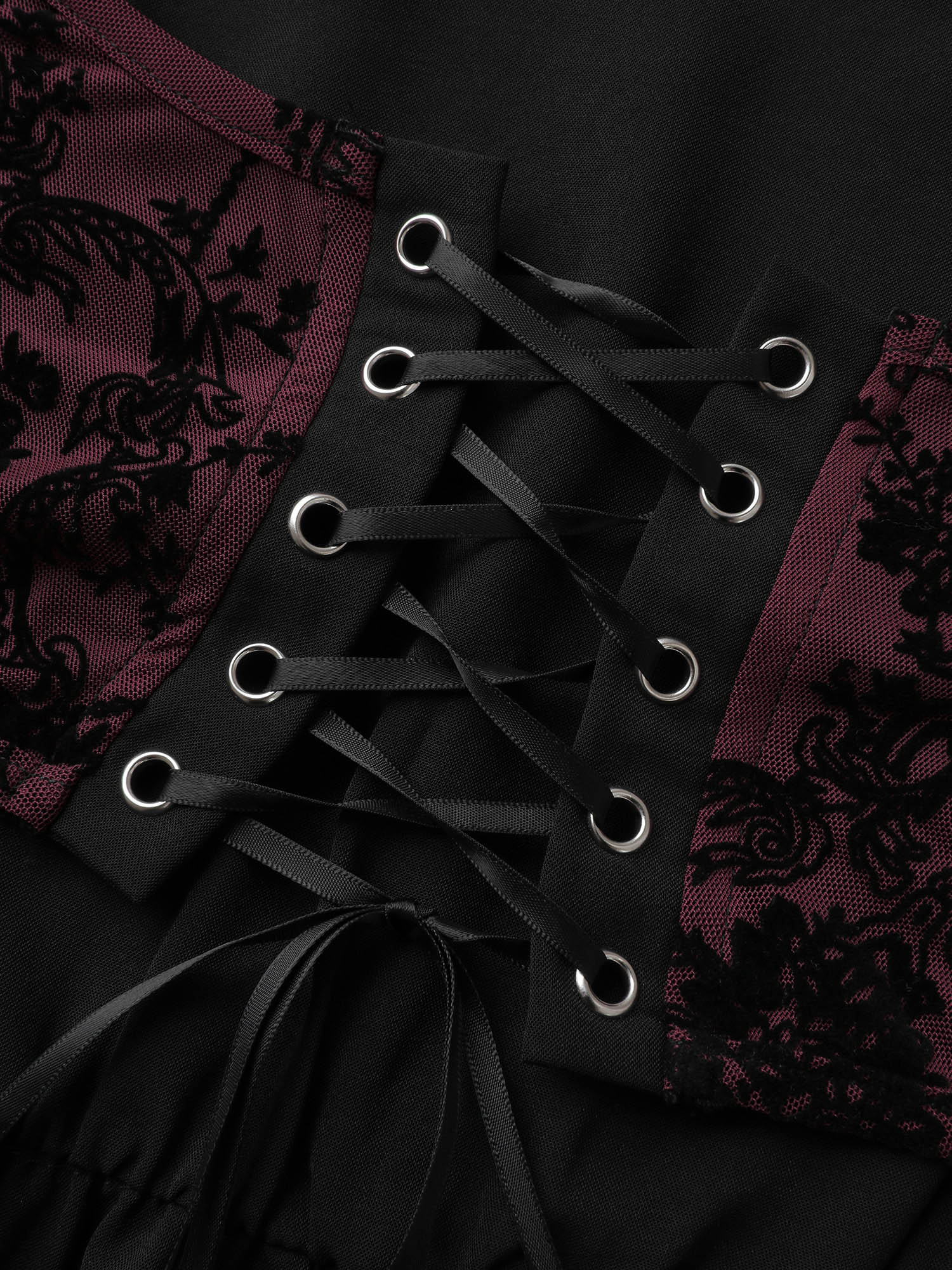 Elastic Mesh Corset-Like Ties Midi Dress - Image 6