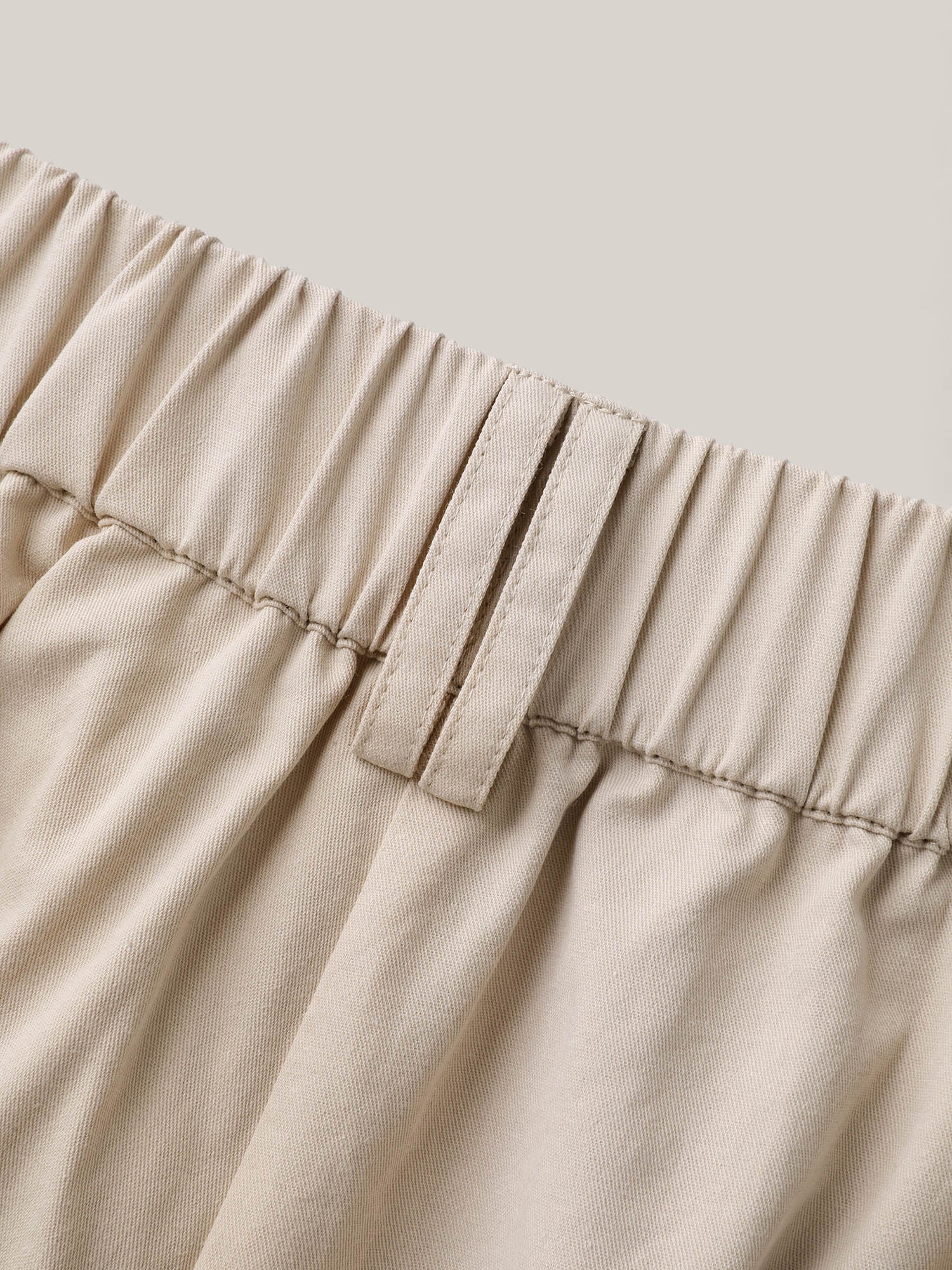 Cotton Elastic Twill Pockets Wide-Leg Shorts - Image 6
