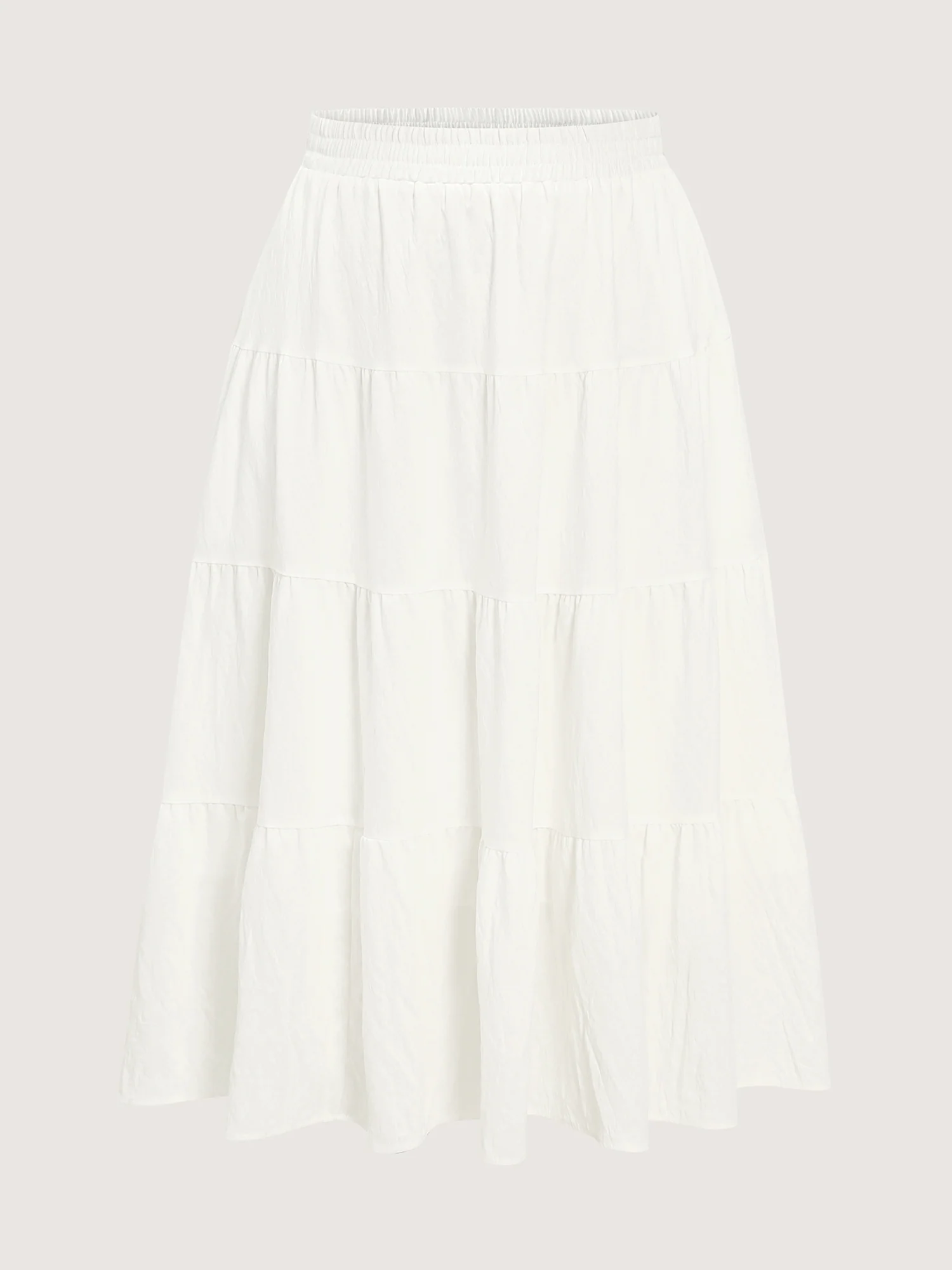 Elastic Waist Flowy Ruffle Layered Maxi Skirt - Image 8