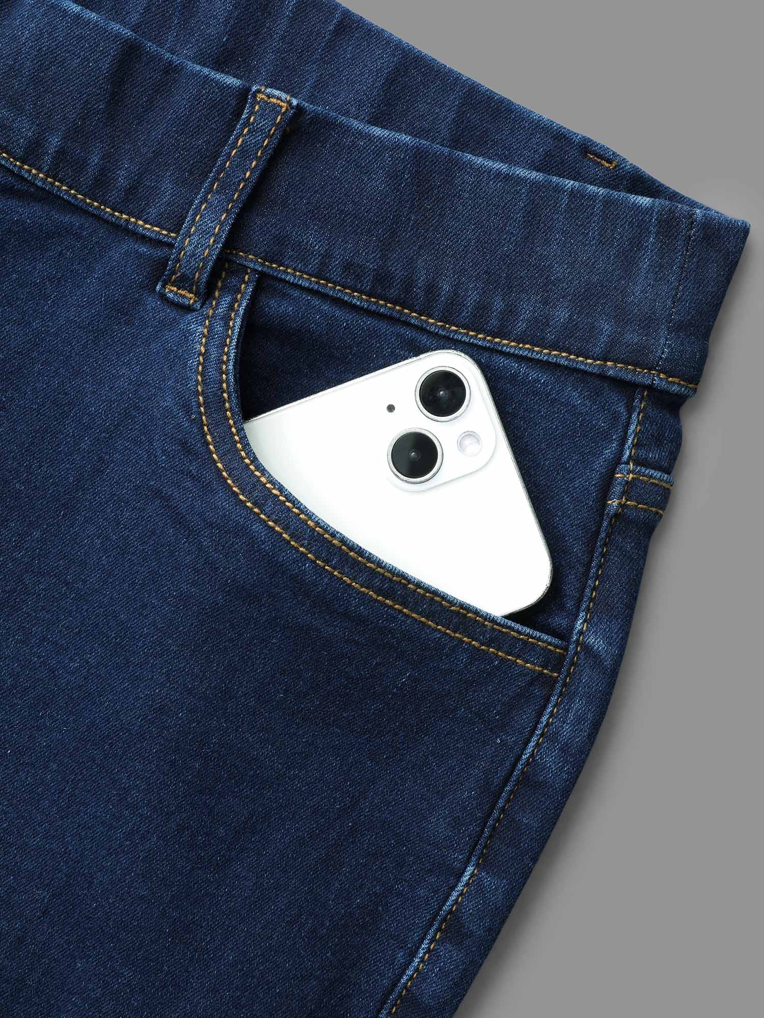 Elastic Waist Mid Rise Skinny Jeans - Image 6