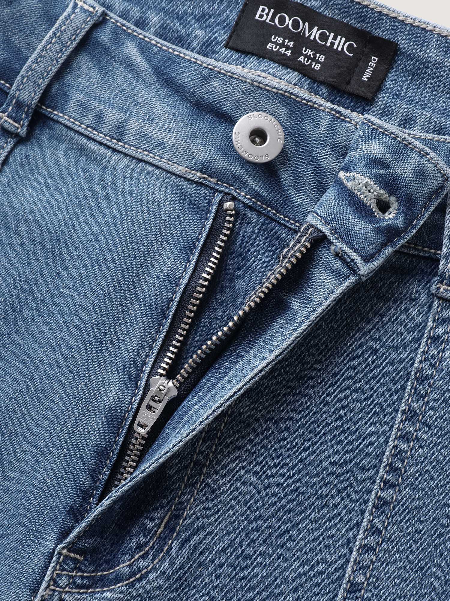 Elastic Waist Skinny-Fit Pocket Jeans - Image 7