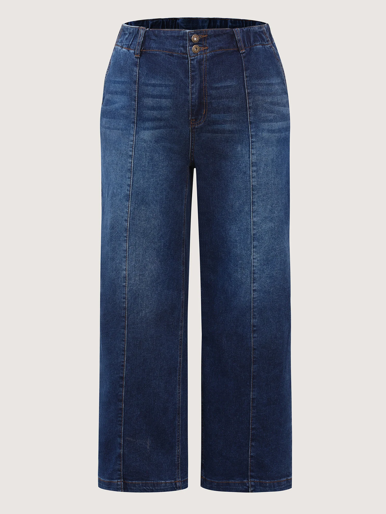 Pull-On Stretchy Waist Straight-Leg Jeans - Image 9