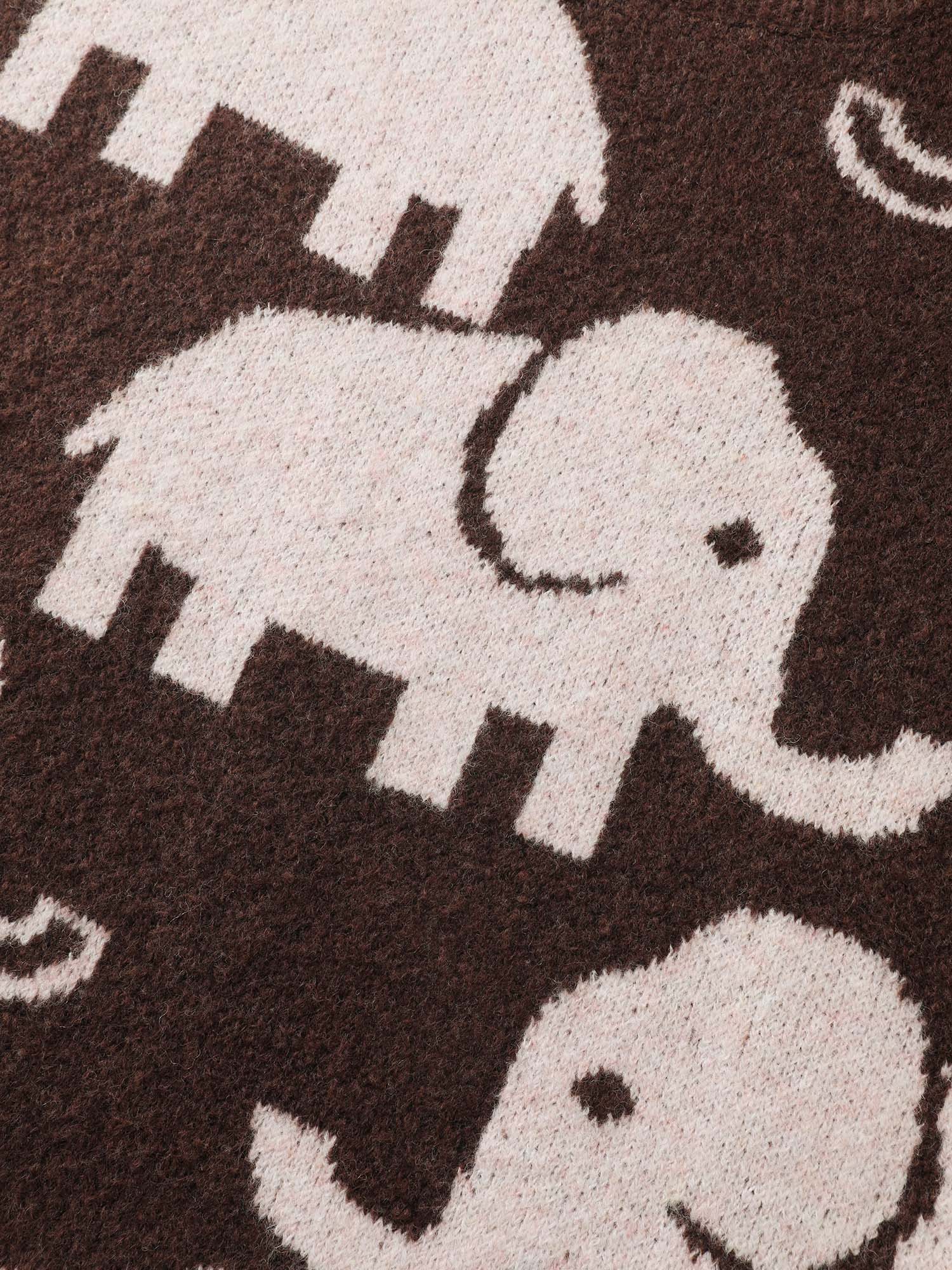 Elephant Pattern Jacquard Pullover - Image 5