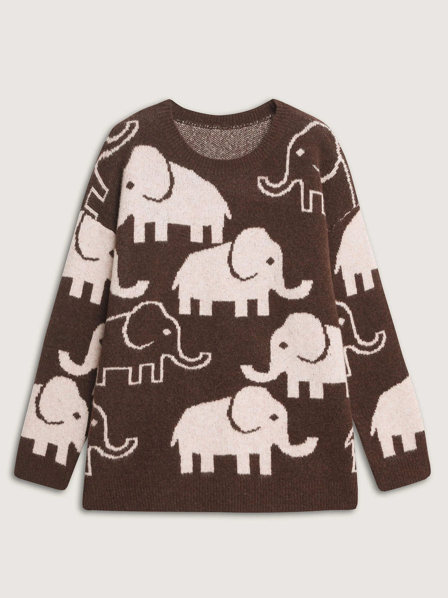 Elephant Pattern Jacquard Pullover - Image 7