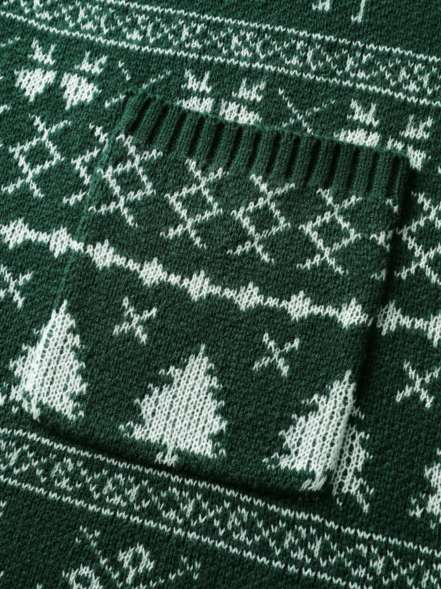 Elk Christmas Print Jacquard Open-Front Knit Cardigan - Image 7