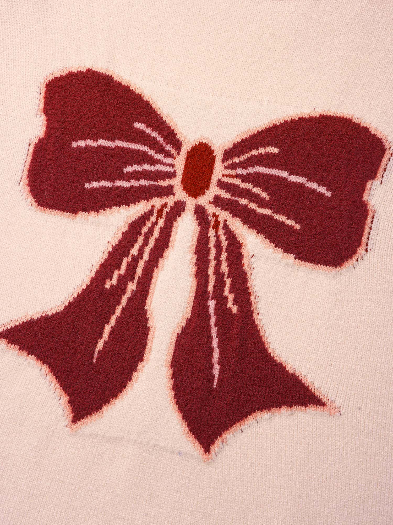 Embroidered Bow Tie Drop Shoulder Pullover - Image 6