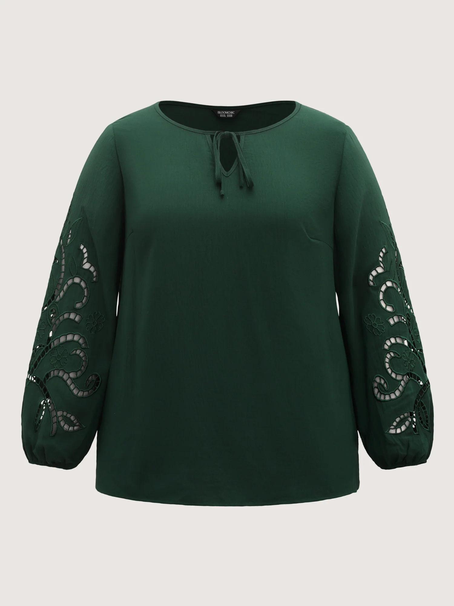Embroidered Cut-Out Sleeve Solid Blouse - Image 7