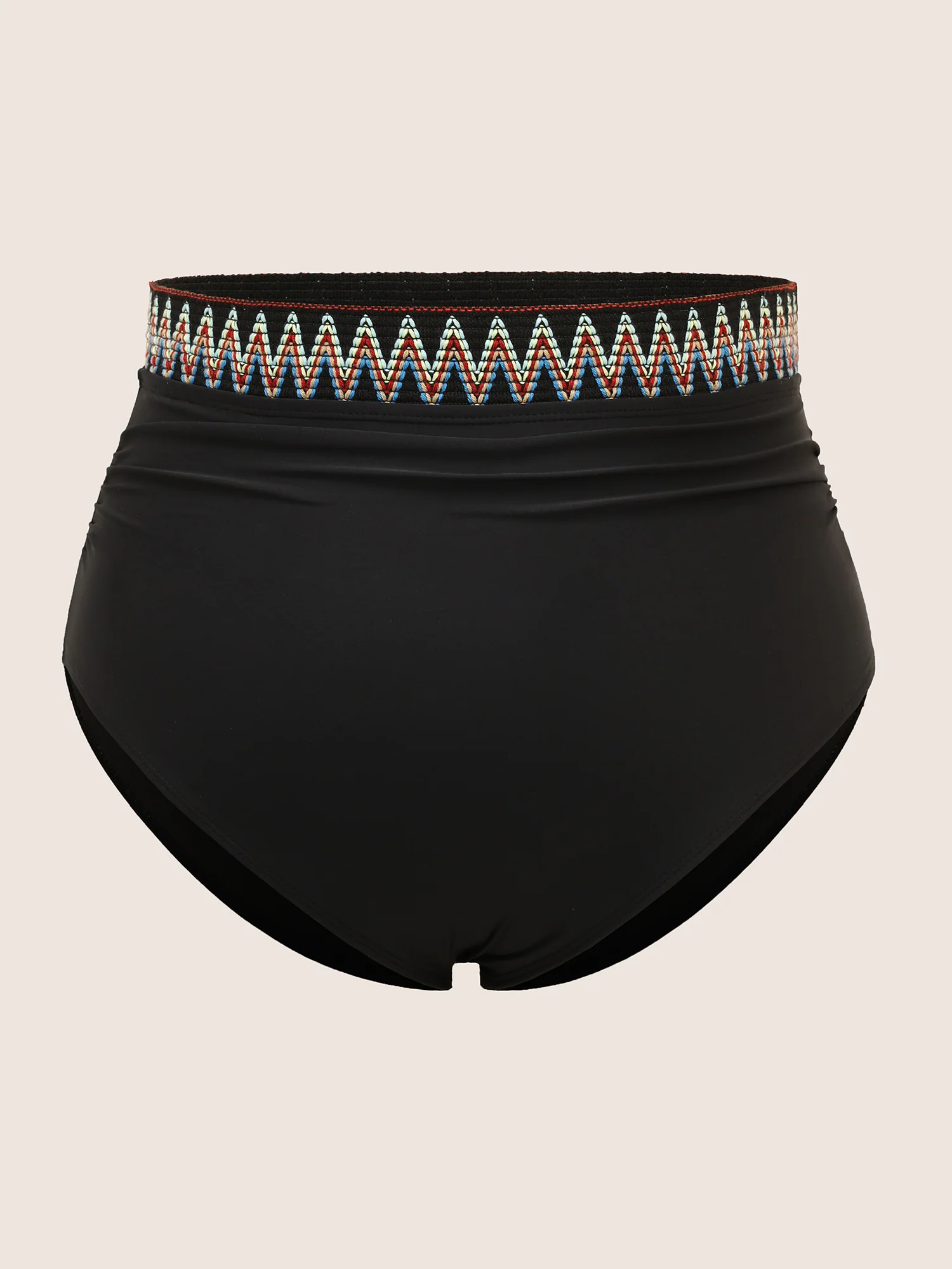 Embroidered Elastic Waist High Rise Swim Bottom - Image 10