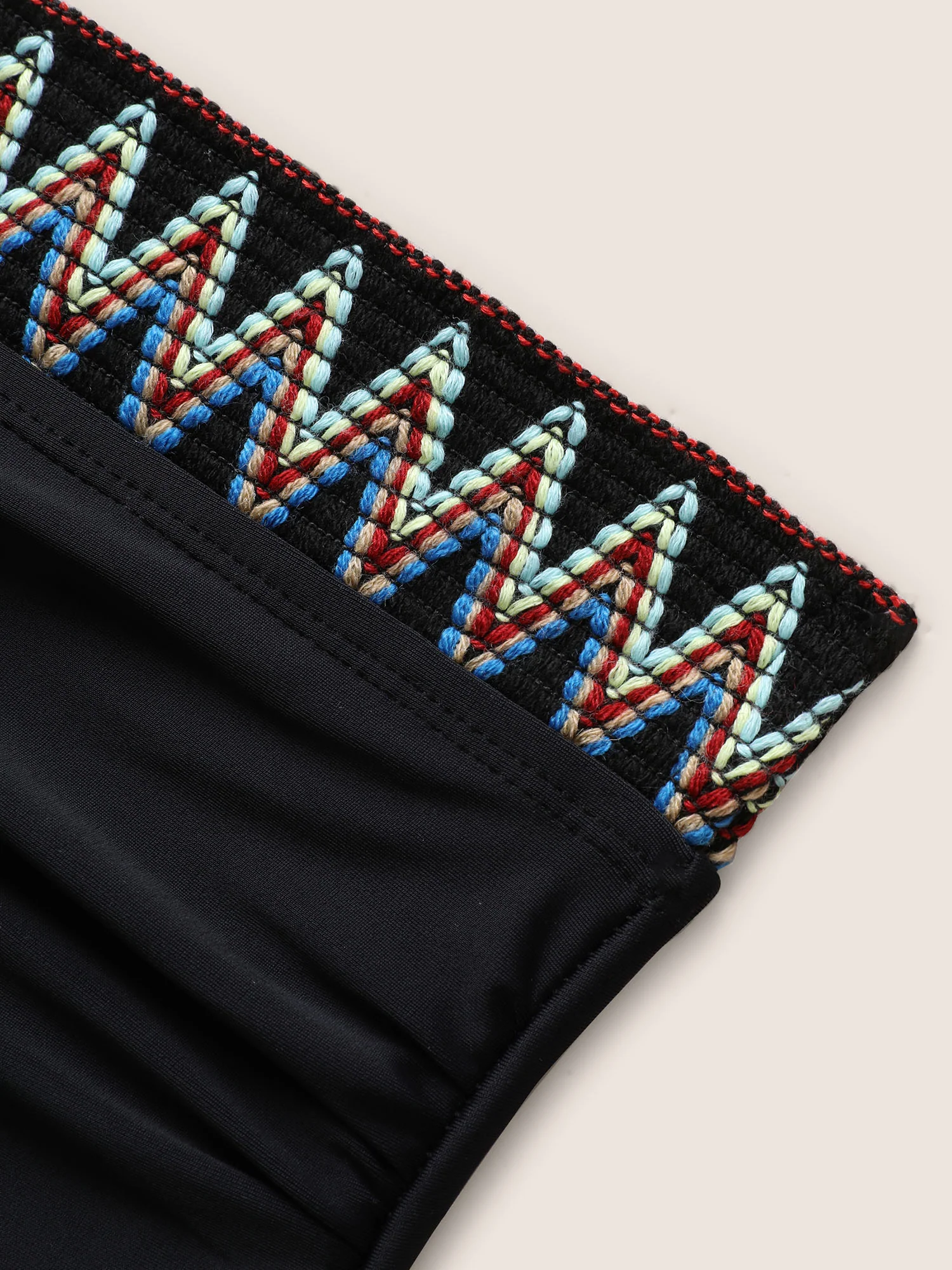 Embroidered Elastic Waist High Rise Swim Bottom - Image 9