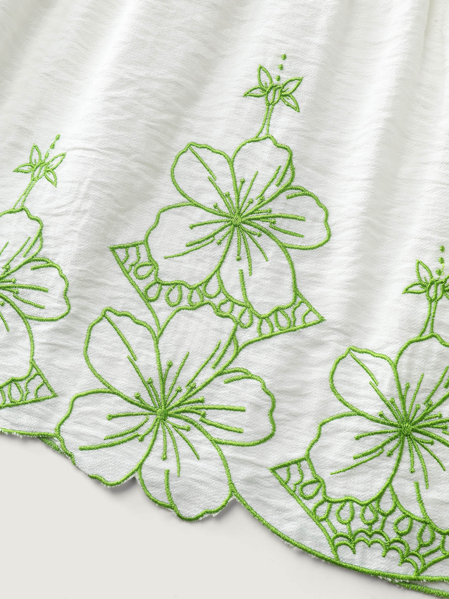 Embroidered Hemline V-Neck Babydoll Blouse - Image 6