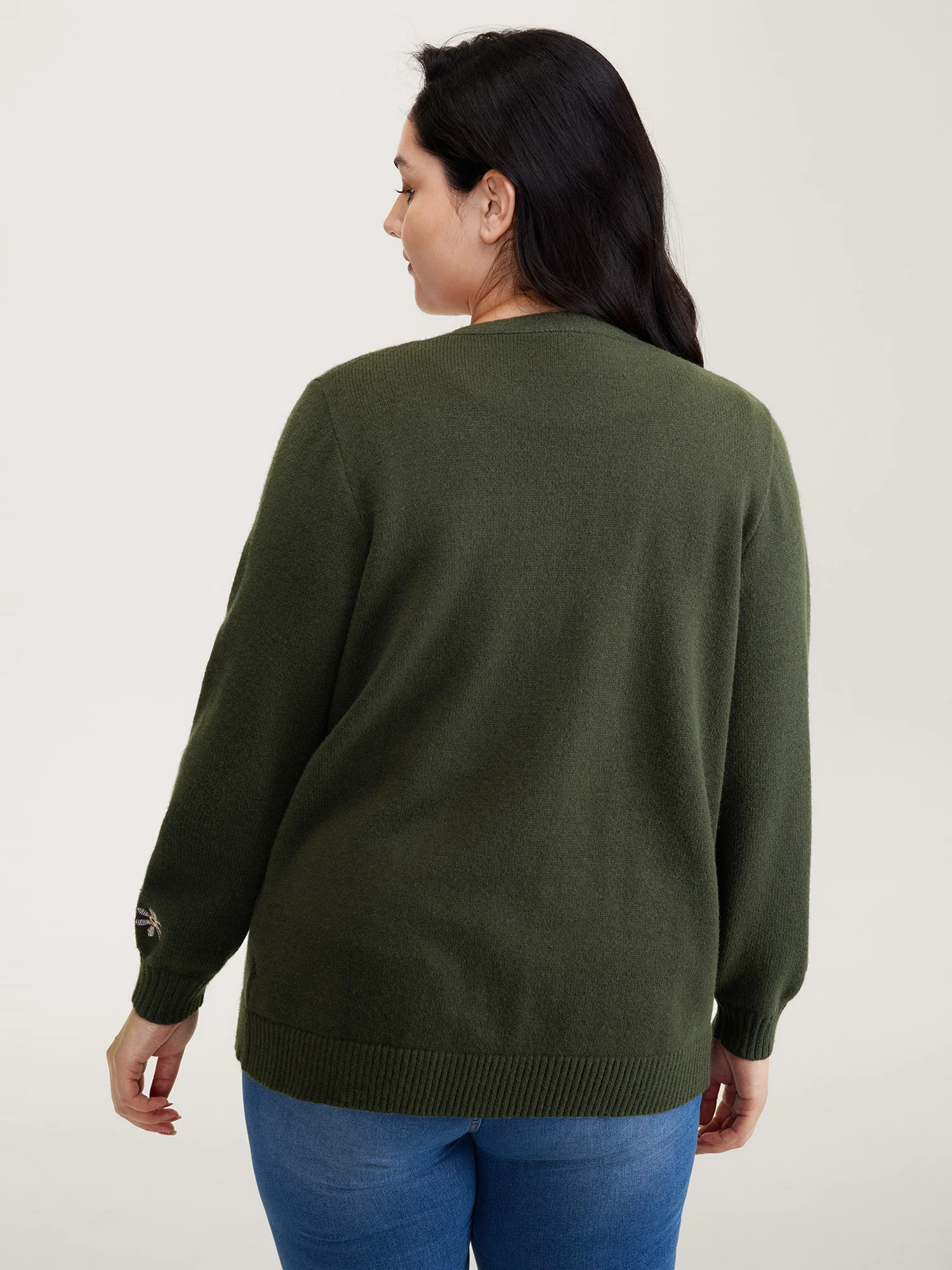 Supersoft Embroidered Button Knit Cardigan - Image 4