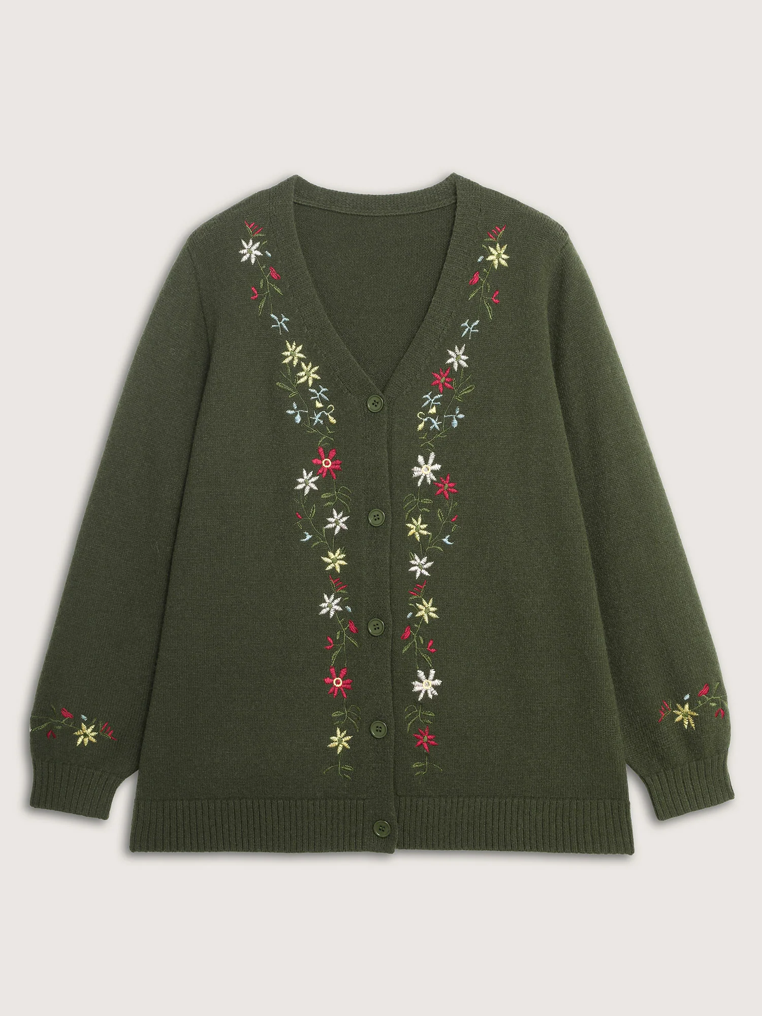 Supersoft Embroidered Button Knit Cardigan - Image 8
