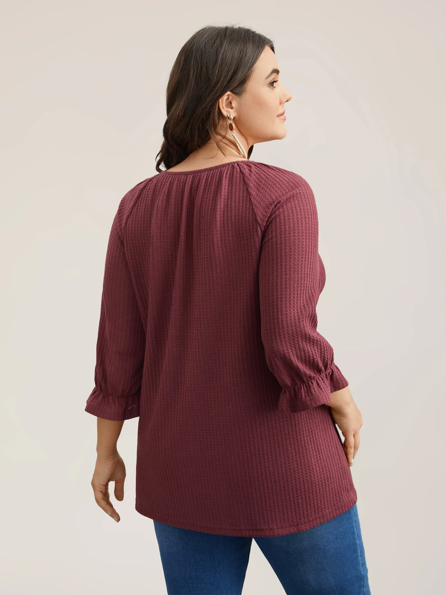 Embroidered Neck-Tie Ruffles Top - Image 5