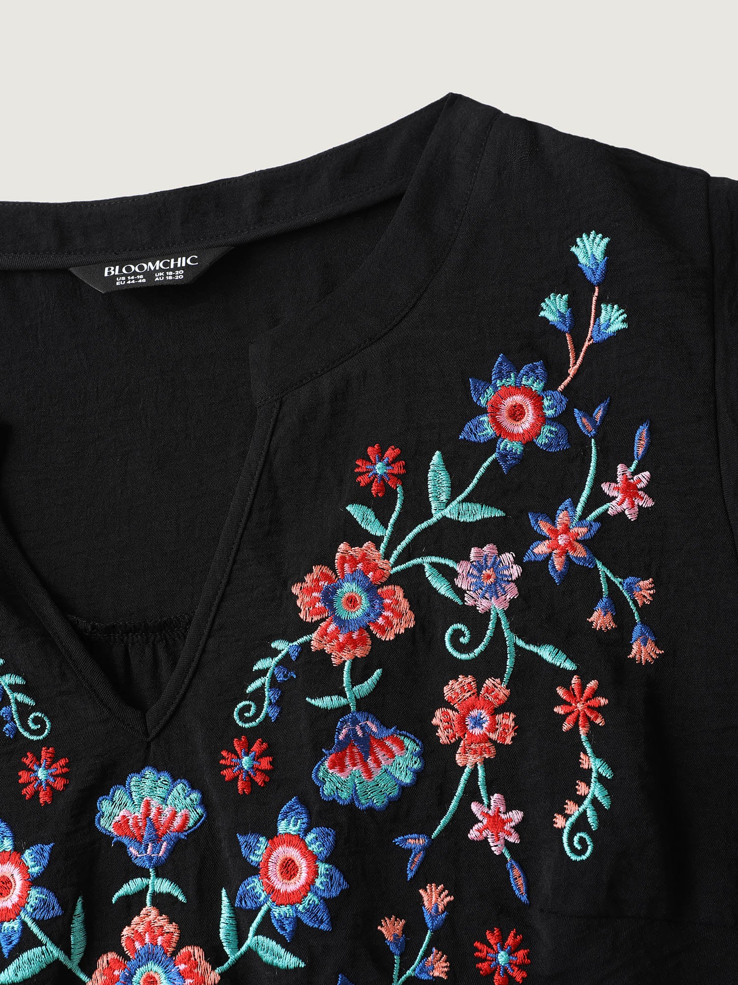 Embroidered Neckline A-Line Ruffled Knee-Length Dress - Image 6