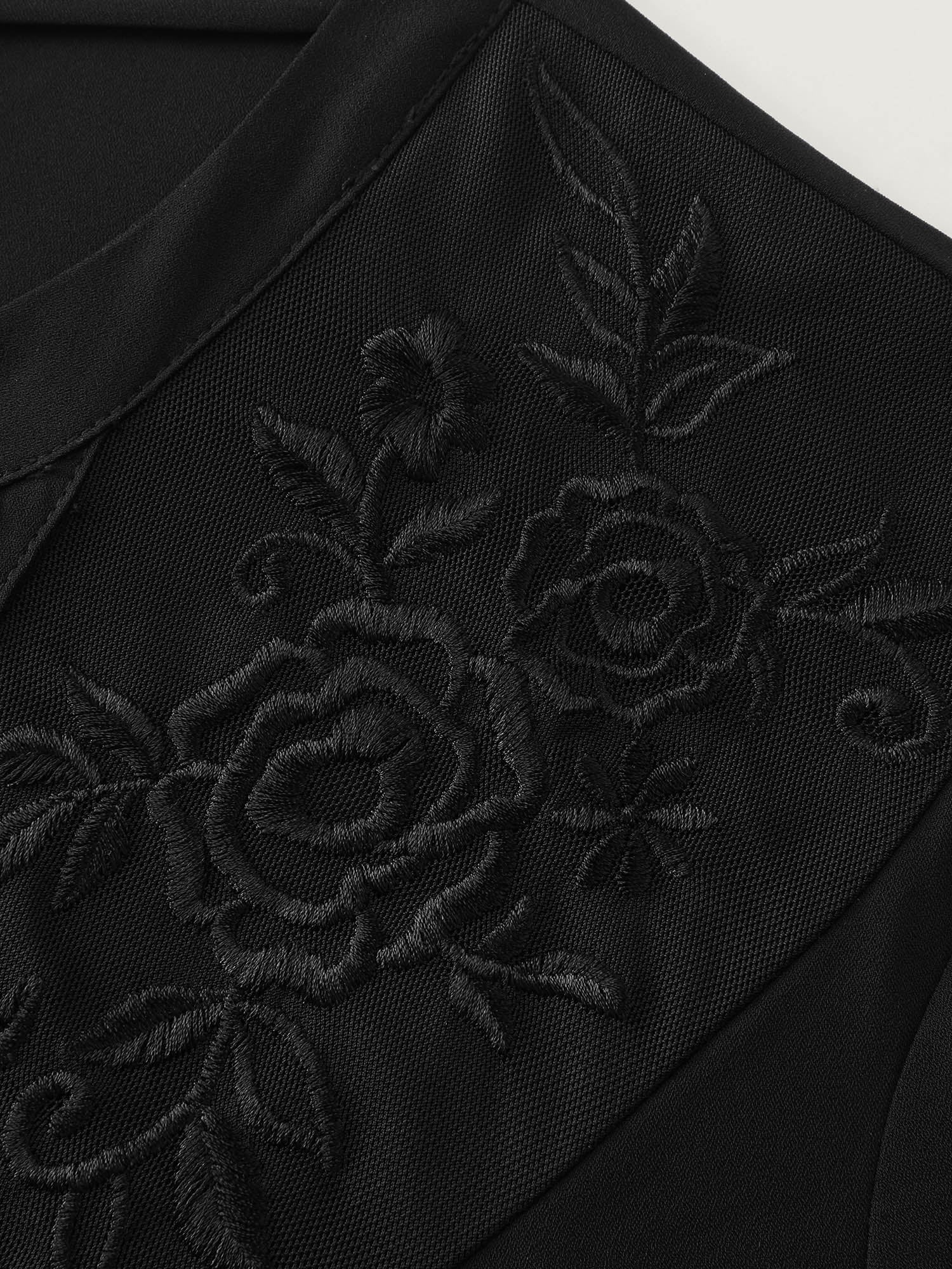 Embroidered Neckline Button-Down Blouse - Image 6