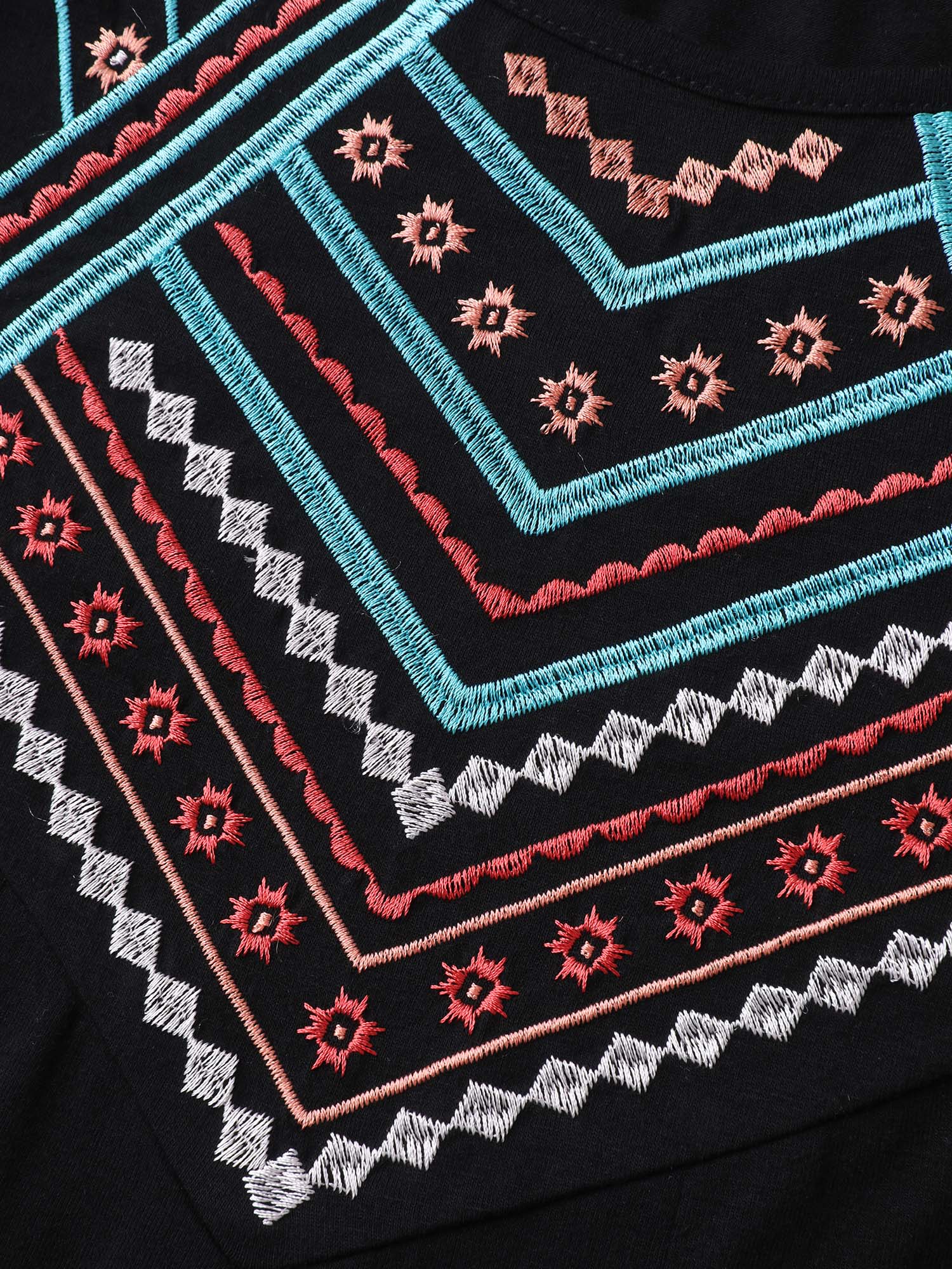 Embroidered Neckline Pleated Front Panel Tank Top - Image 6
