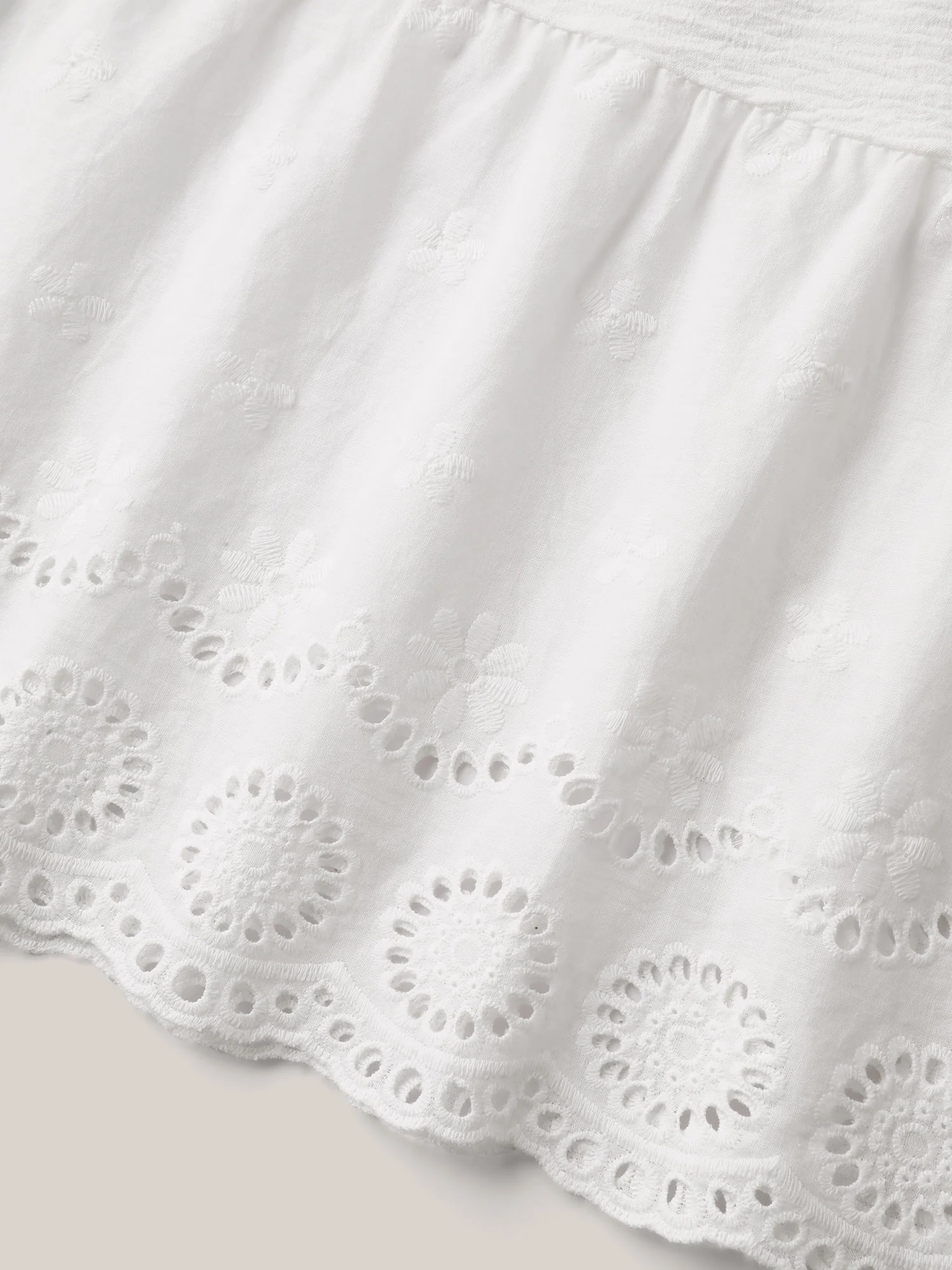Embroidered Shirred Waist Adjustable Midi Dress - Image 7