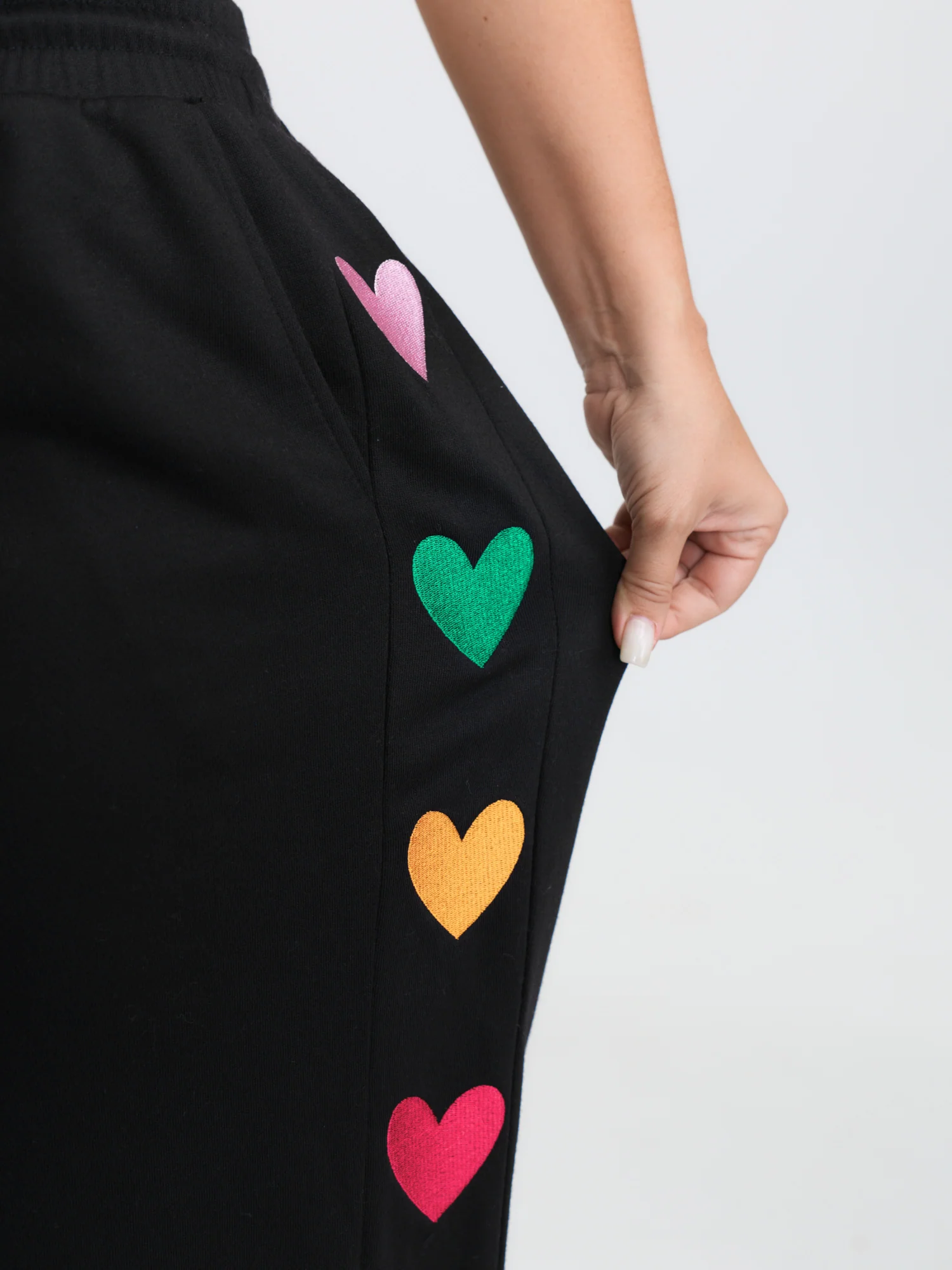 Embroidered Side Panel Stretchy Pants - Image 5