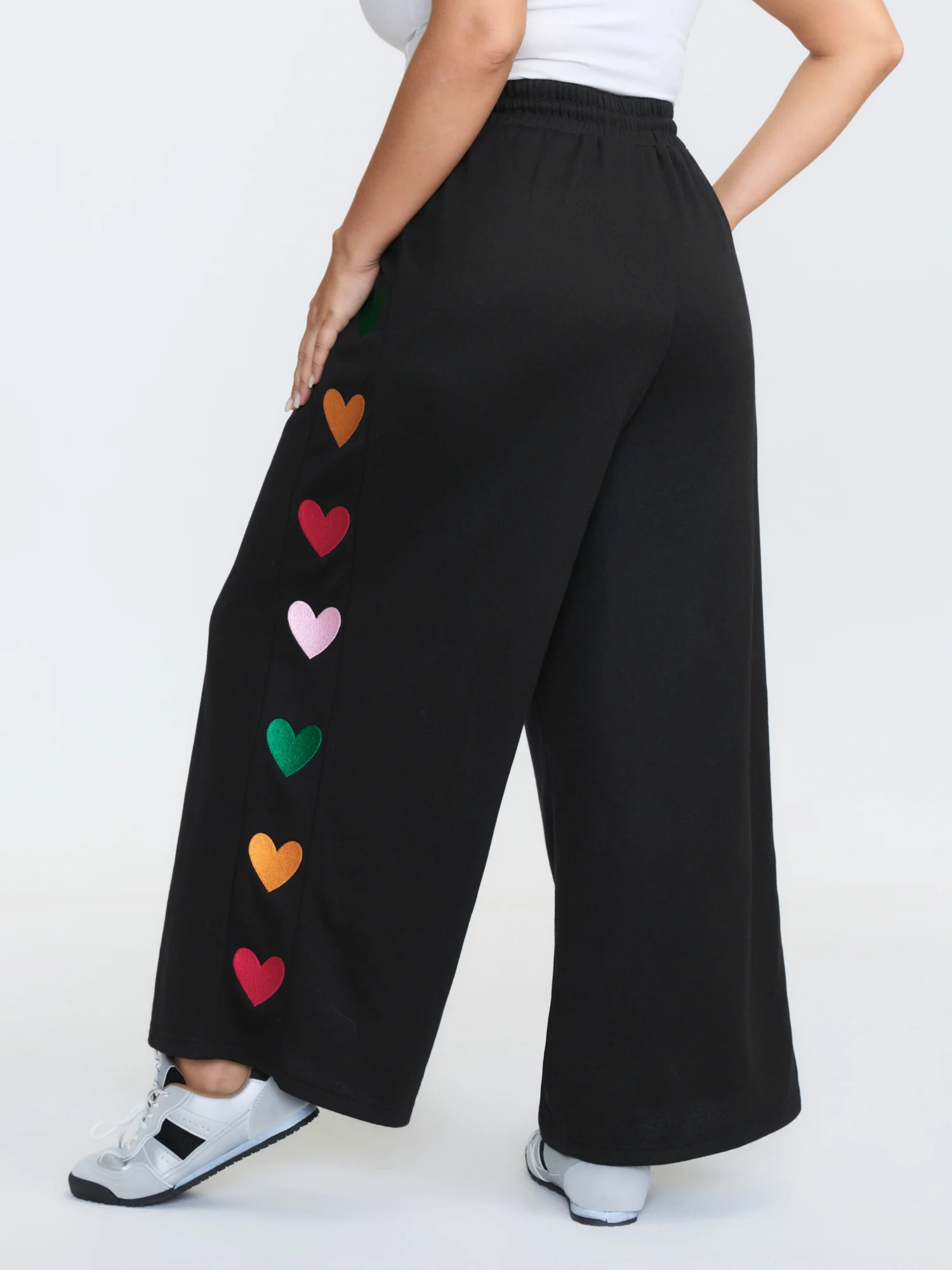 Embroidered Side Panel Stretchy Pants - Image 6
