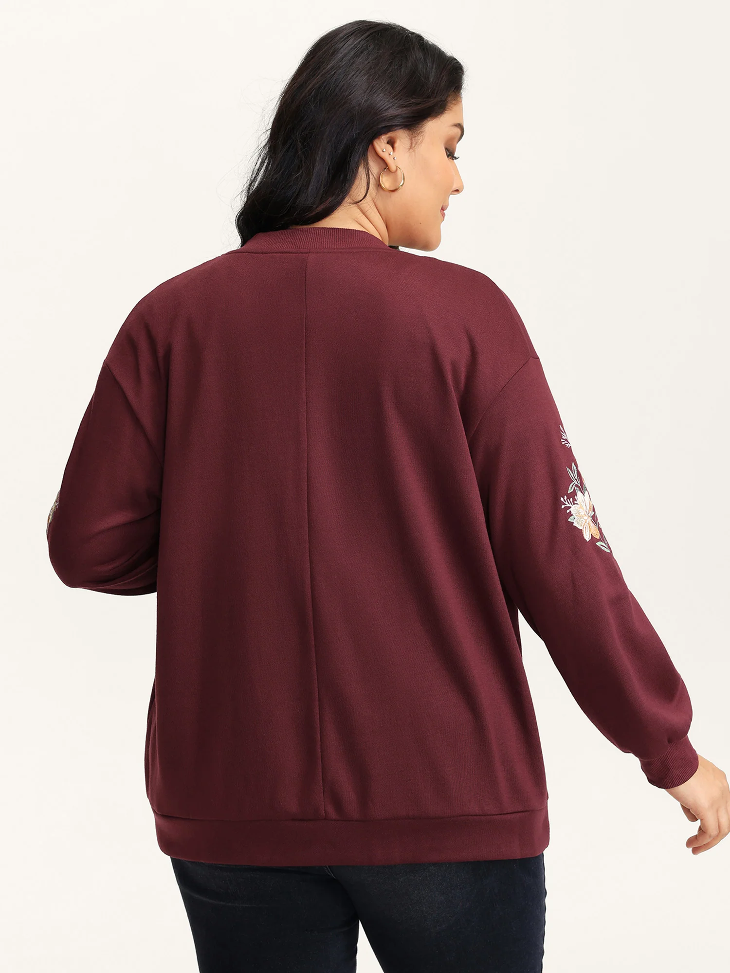Embroidered Sleeve Button-Down Jacket - Image 5
