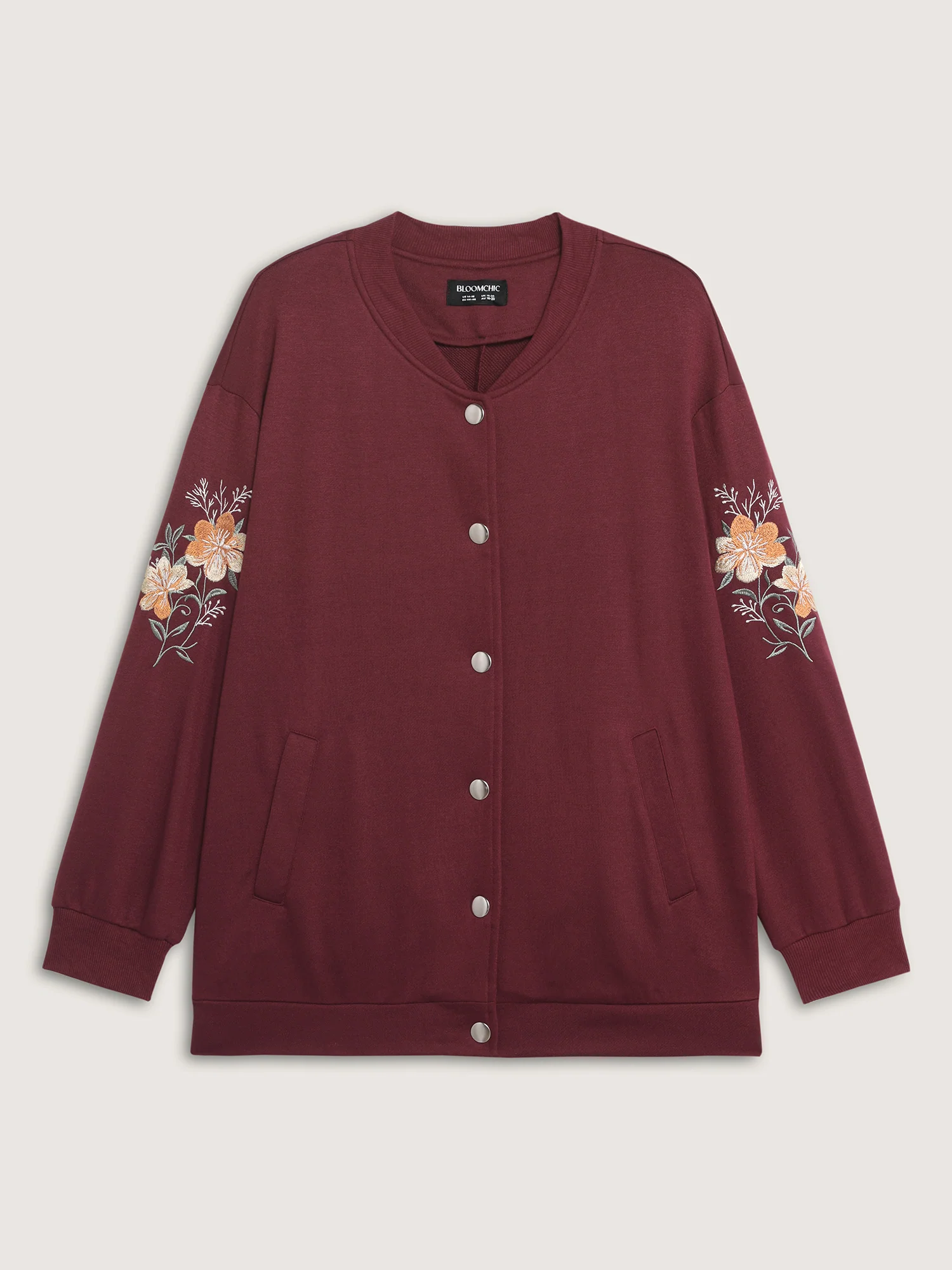 Embroidered Sleeve Button-Down Jacket - Image 9