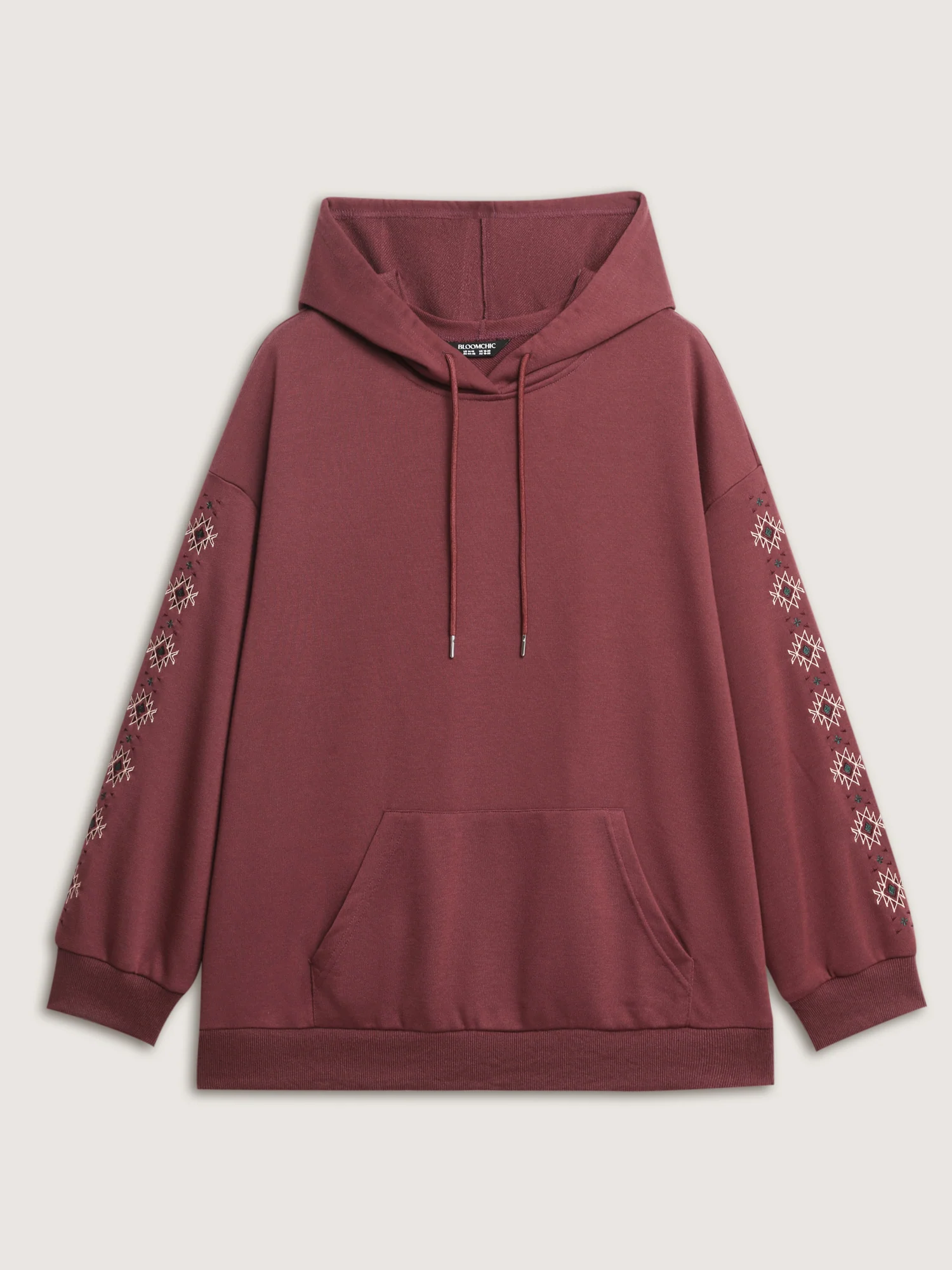 Embroidered Sleeve Pockets Hoodie - Image 8