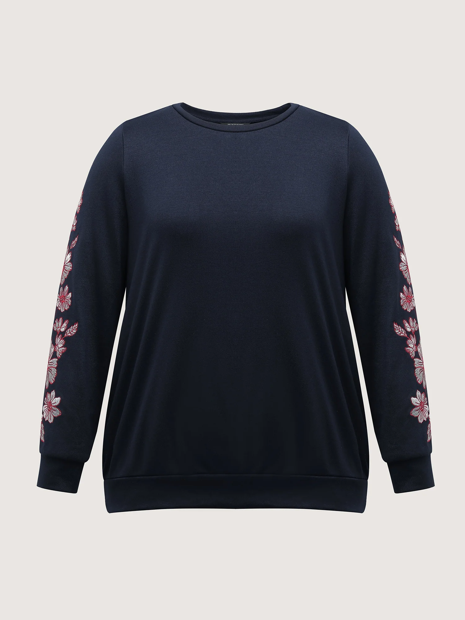 Embroidered Sleeve Relaxed-Fit Sweatshirt - Image 6