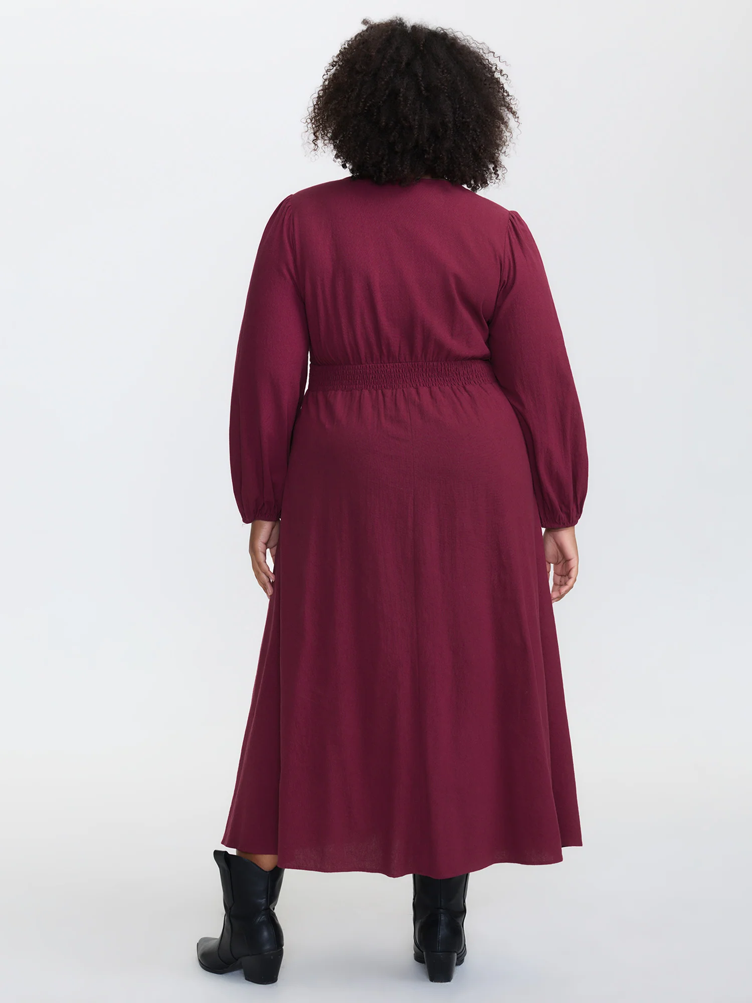 Embroidered Waistline Pockets Flowy Maxi Dress - Image 5