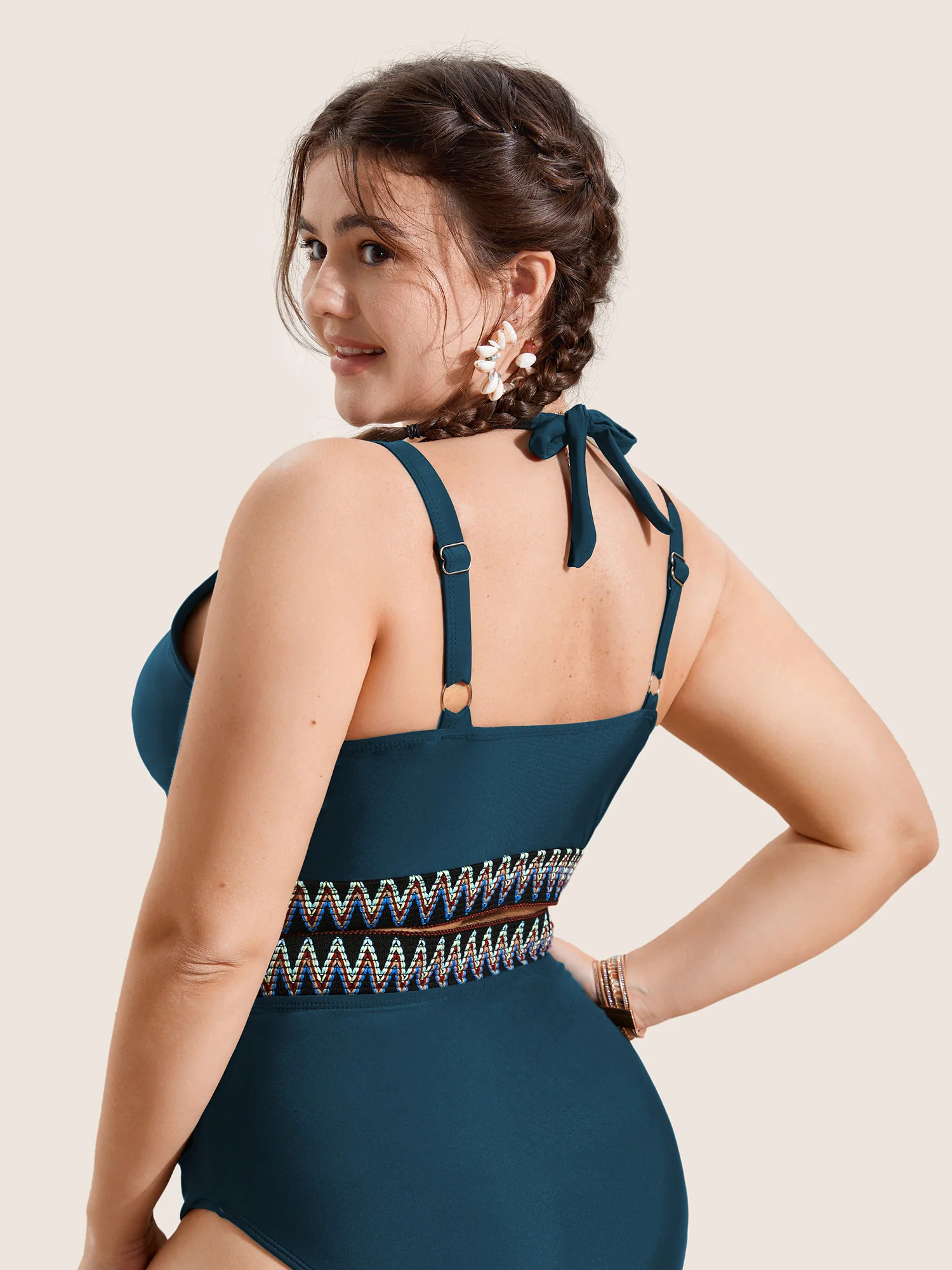 Embroidered Wrap Tie Knot Swim Top - Image 13