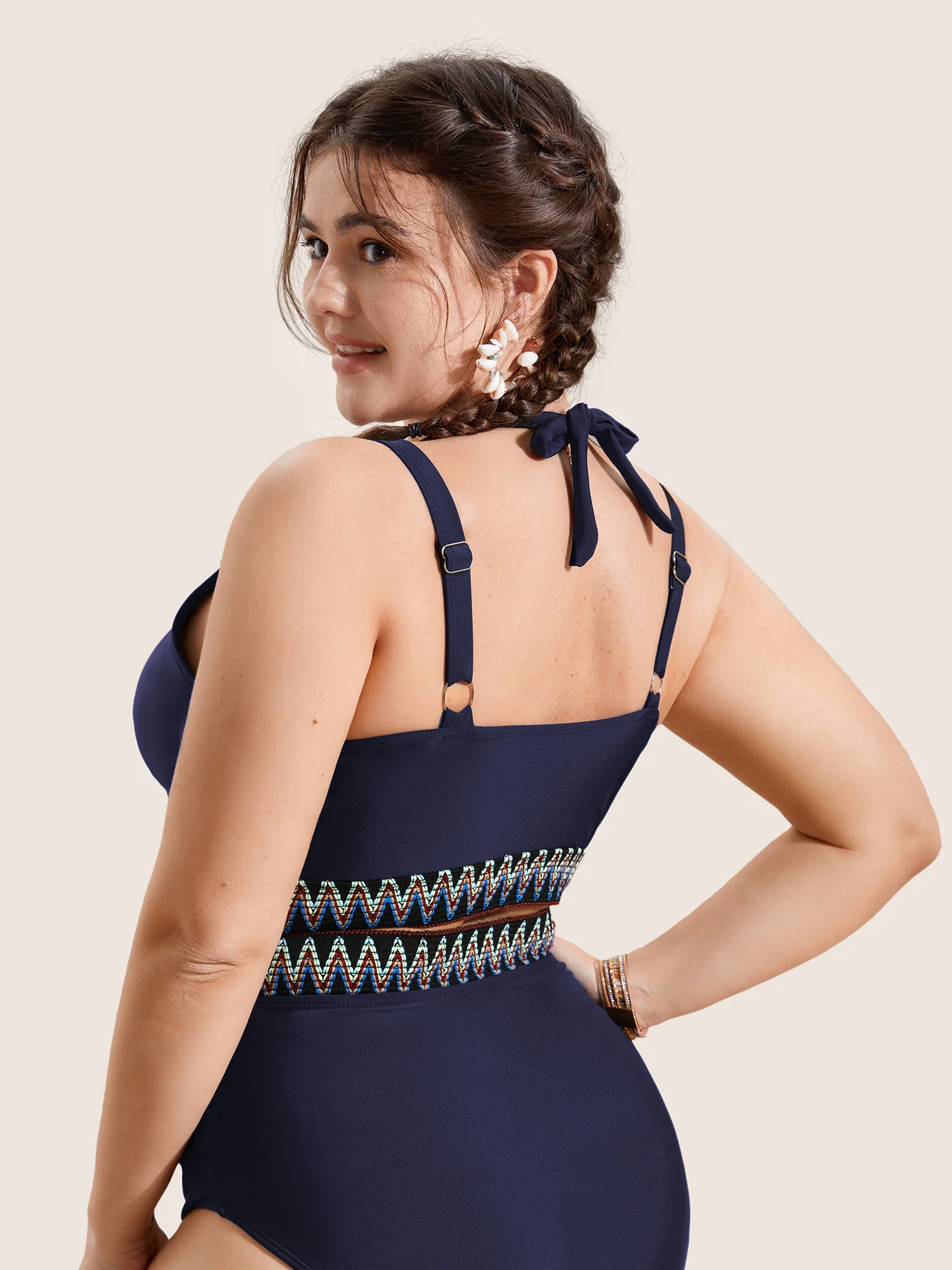 Embroidered Wrap Tie Knot Swim Top - Image 17