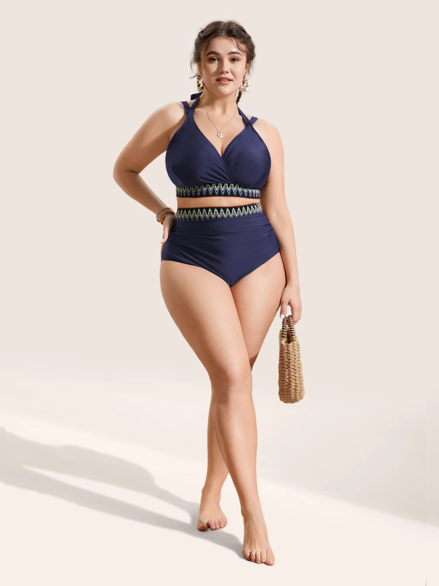 Embroidered Wrap Tie Knot Swim Top - Image 18