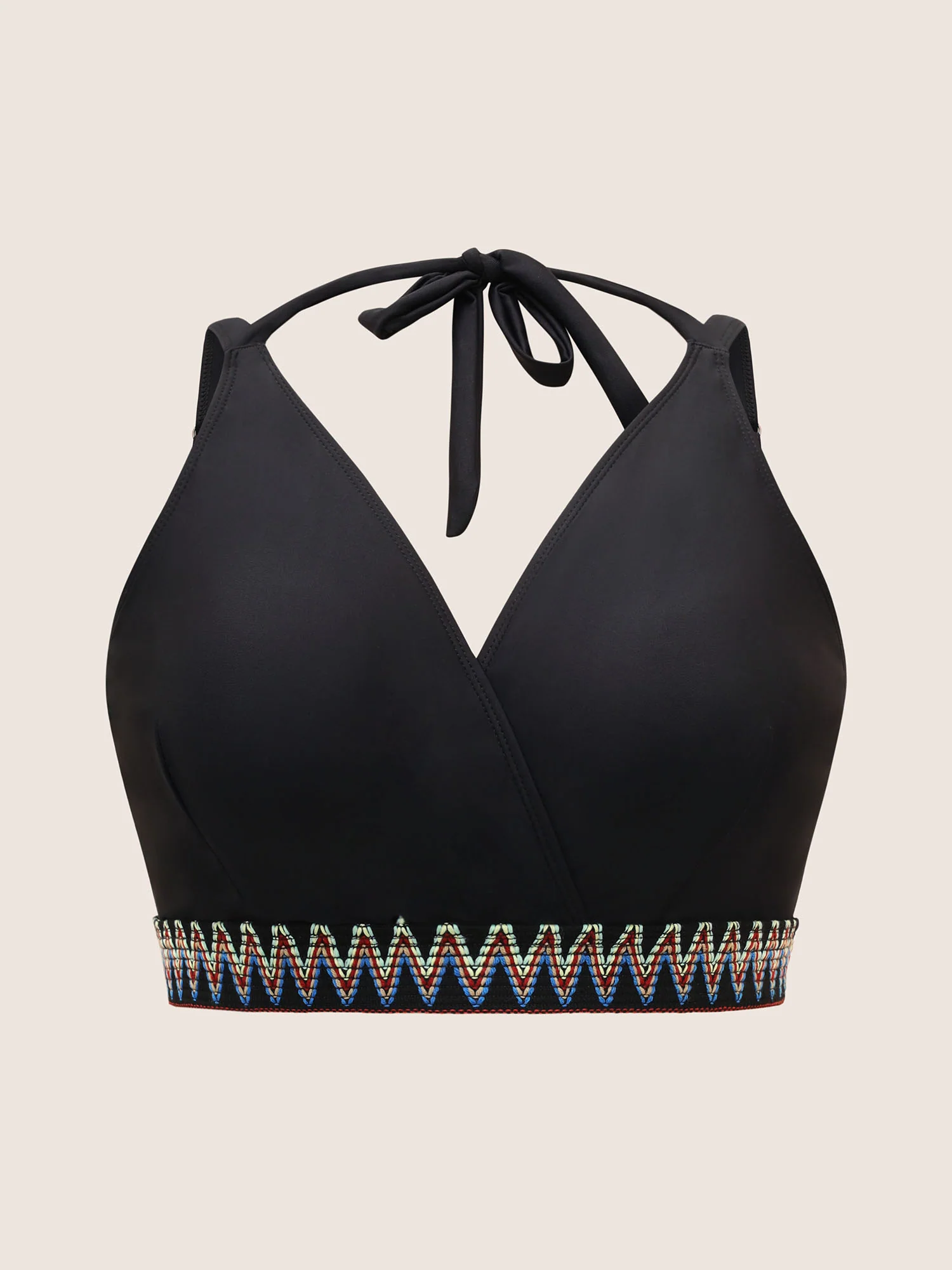 Embroidered Wrap Tie Knot Swim Top - Image 7