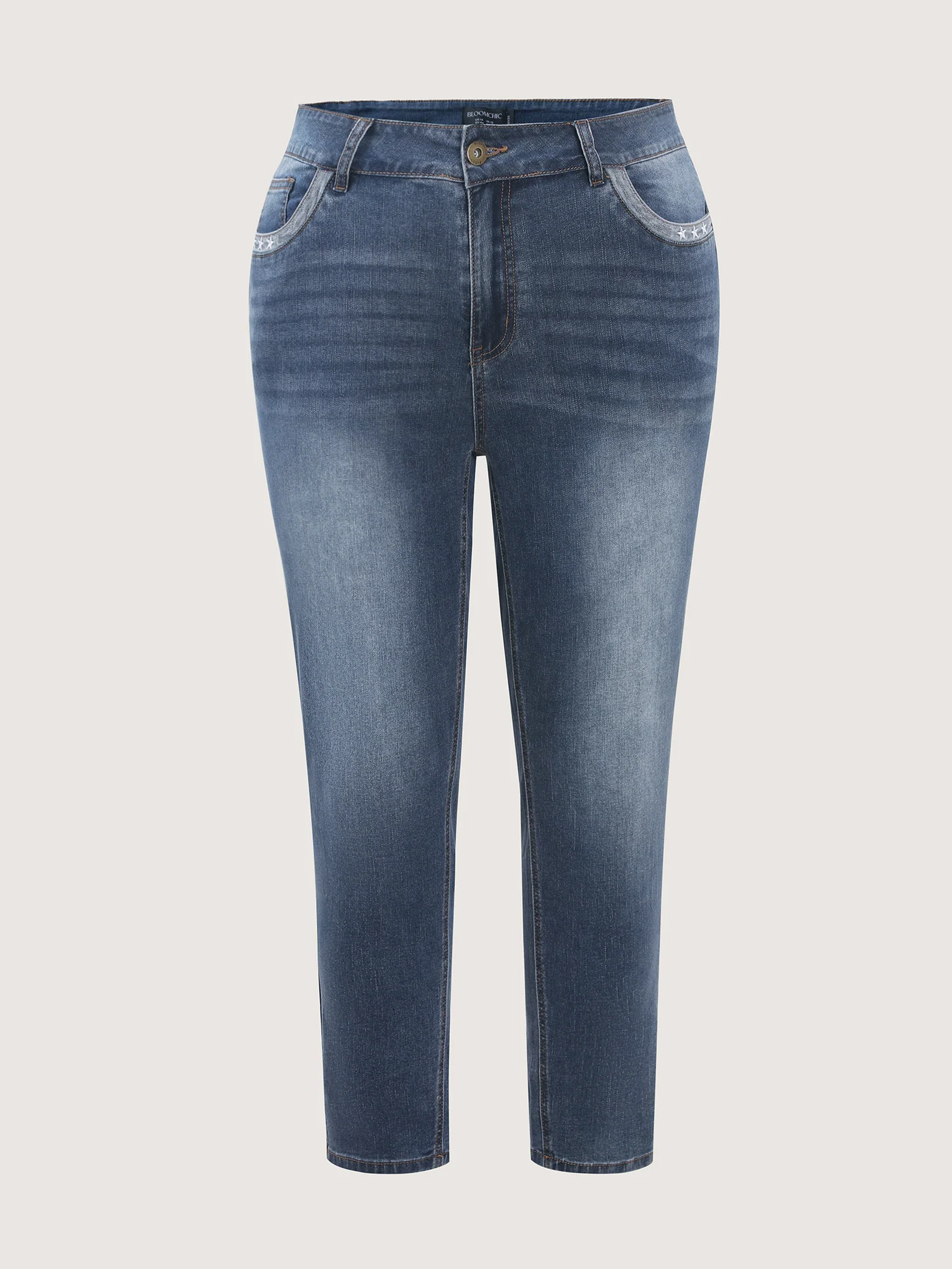 High-Rise Embroidered Cropped Skinny-Fit Jeans - Image 7