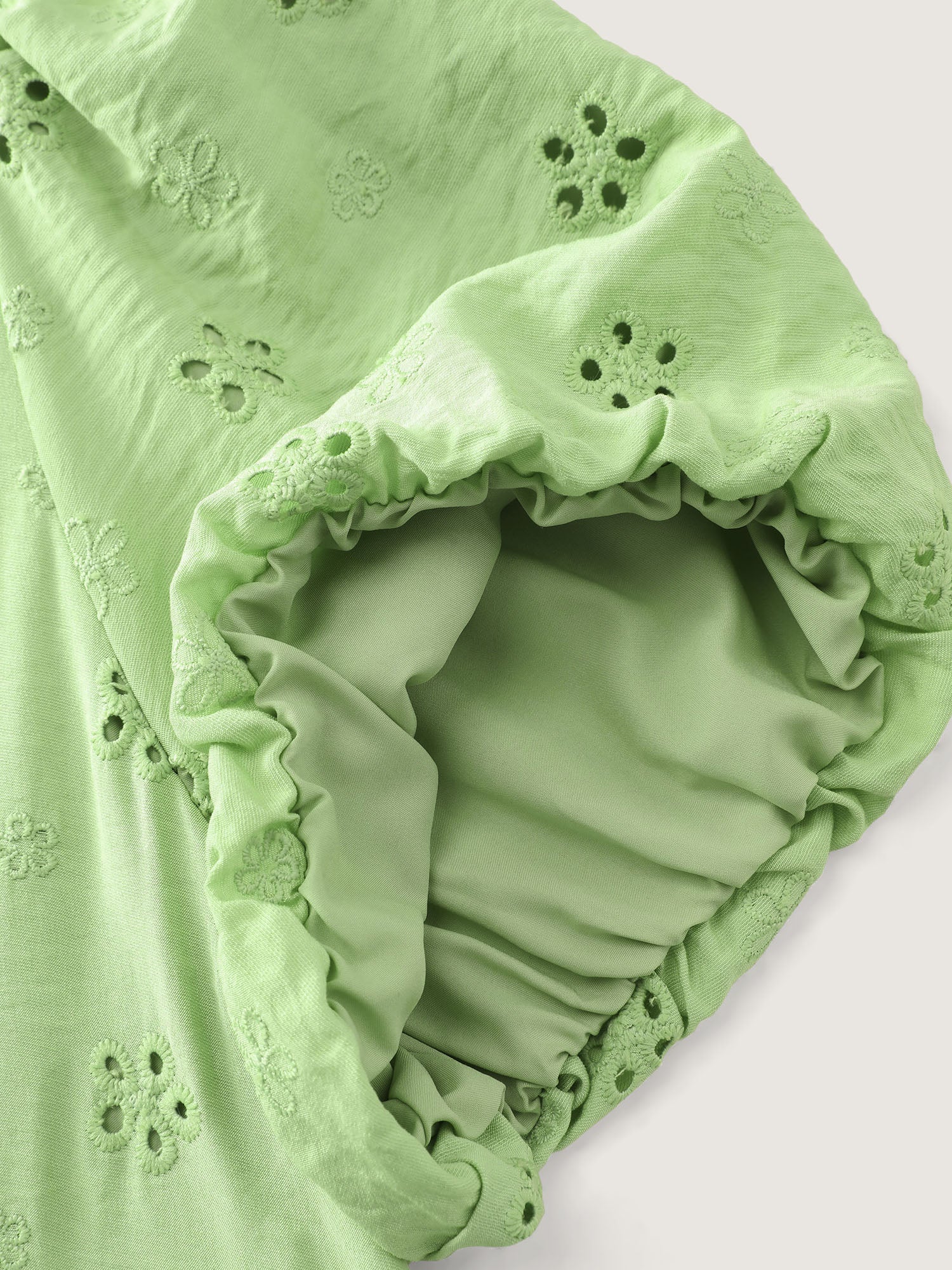 Eyelet Embroidered Shirred Back Blouse - Image 5