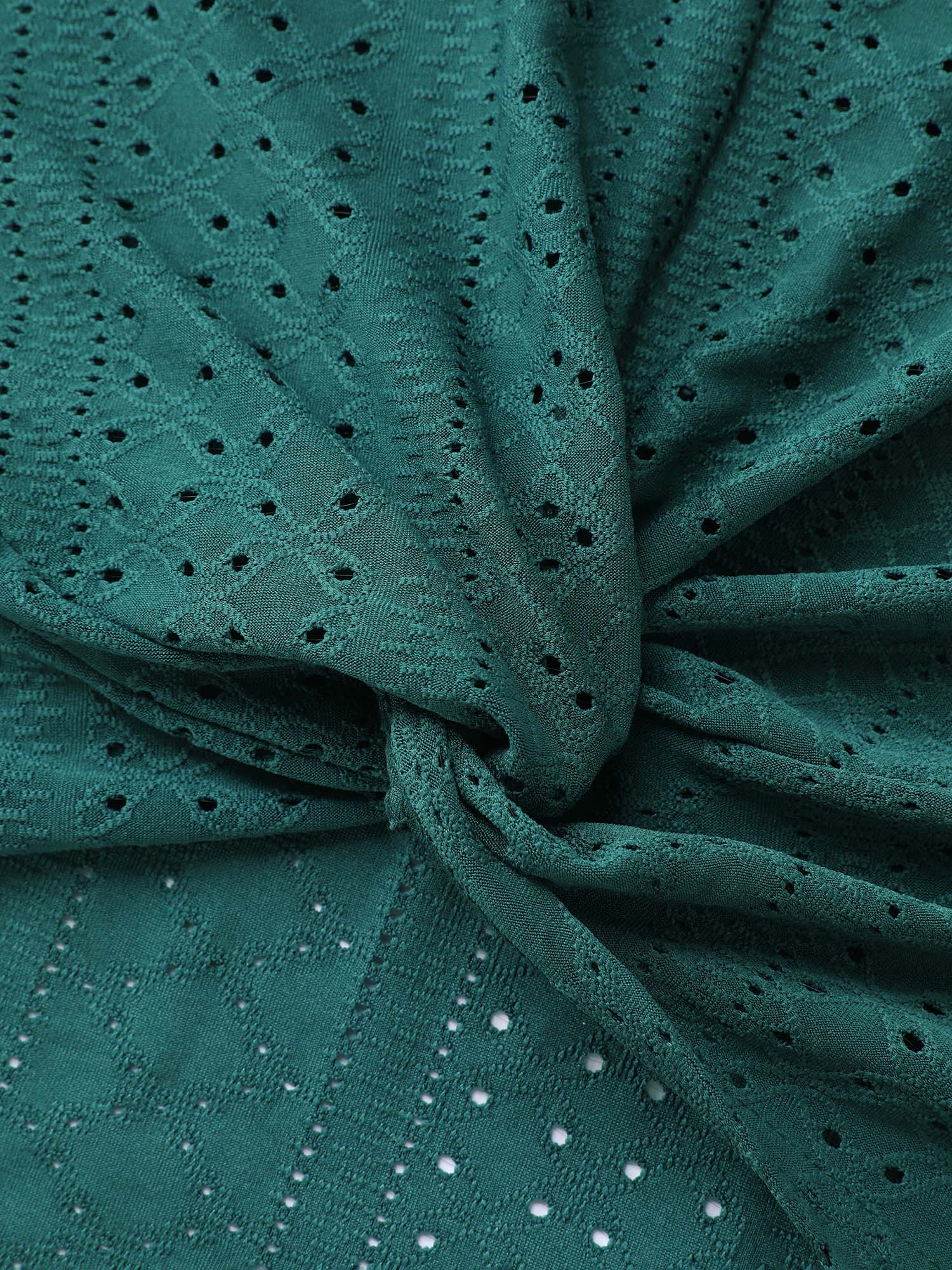 Eyelet Trim Draped Stretchy Backless Top - Image 6