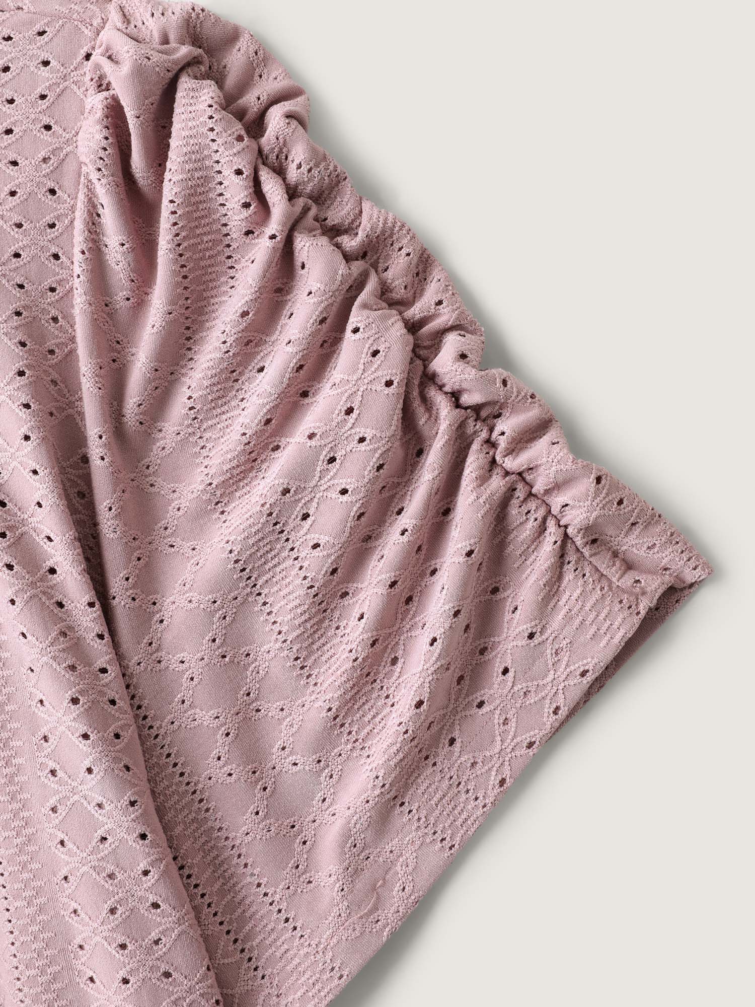 Eyelet Trim Flowy Sleeve Bust-Comfort Top - Image 6