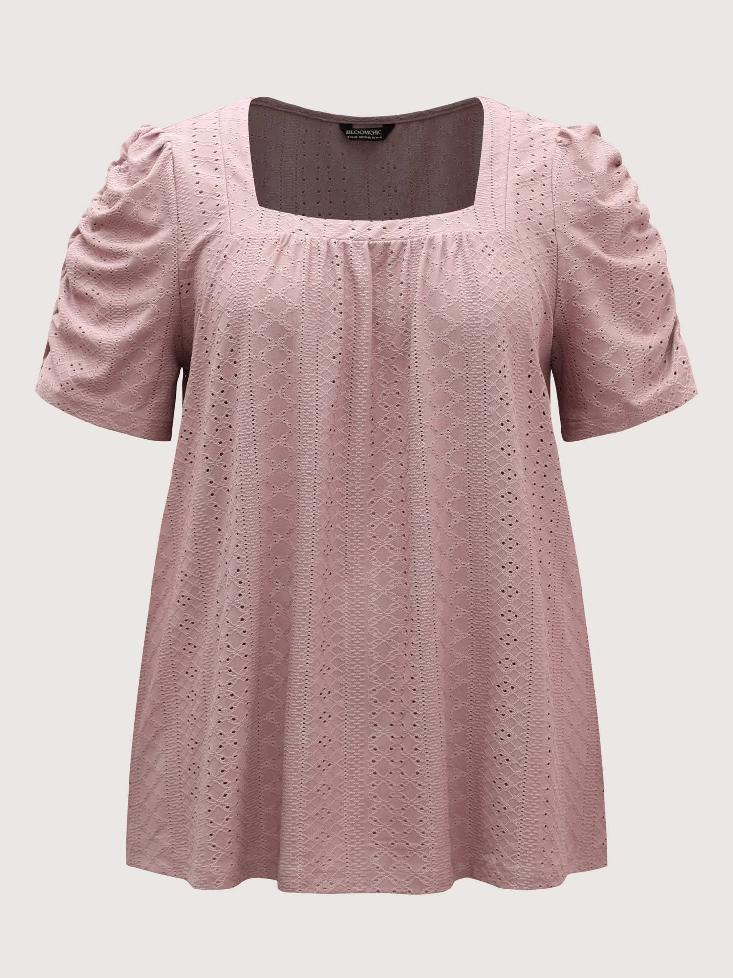 Eyelet Trim Flowy Sleeve Bust-Comfort Top - Image 7