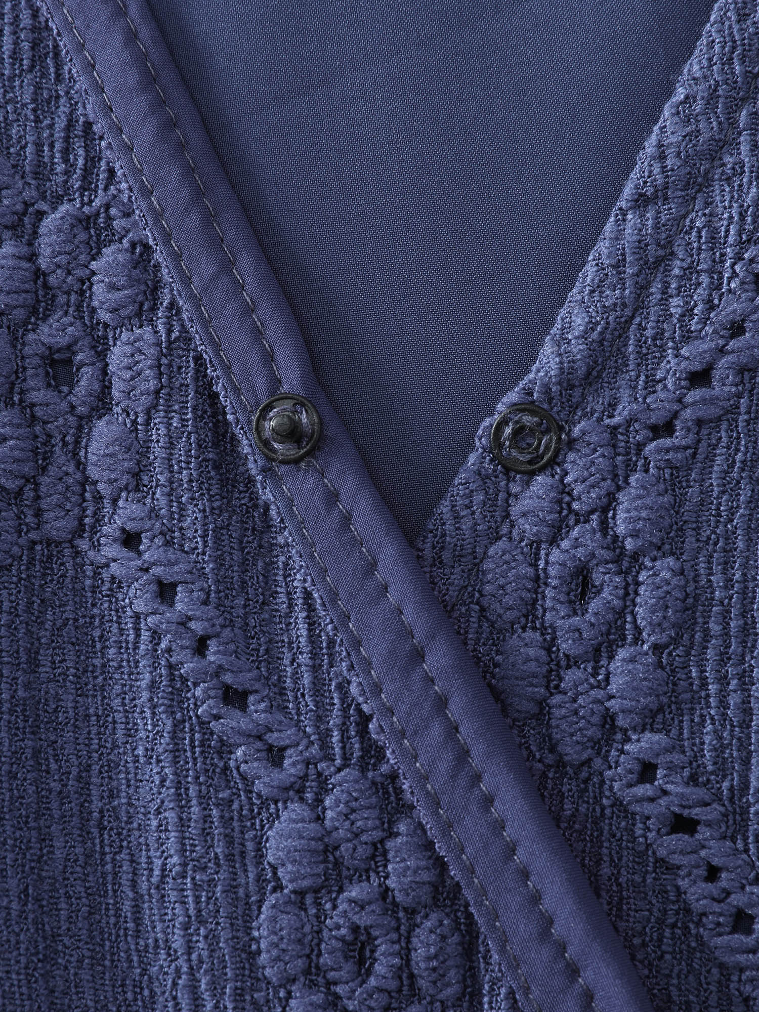Eyelet Trim Shirred Waist Flared Top - Image 5