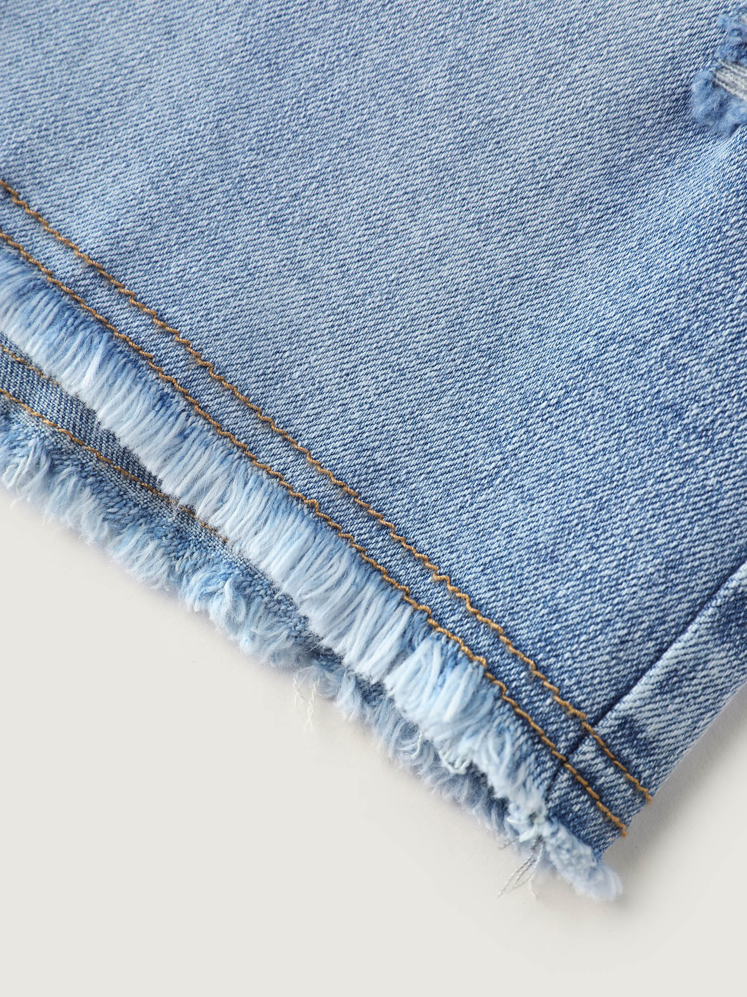Faded Mid-Rise Stretchy Denim Shorts - Image 7