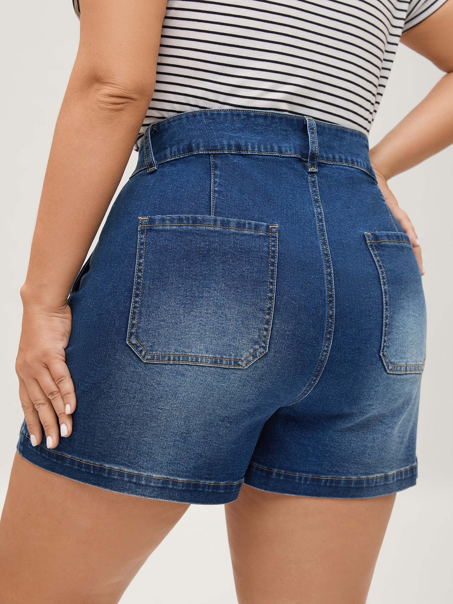 Faded Straight-Leg Denim Shorts - Image 4