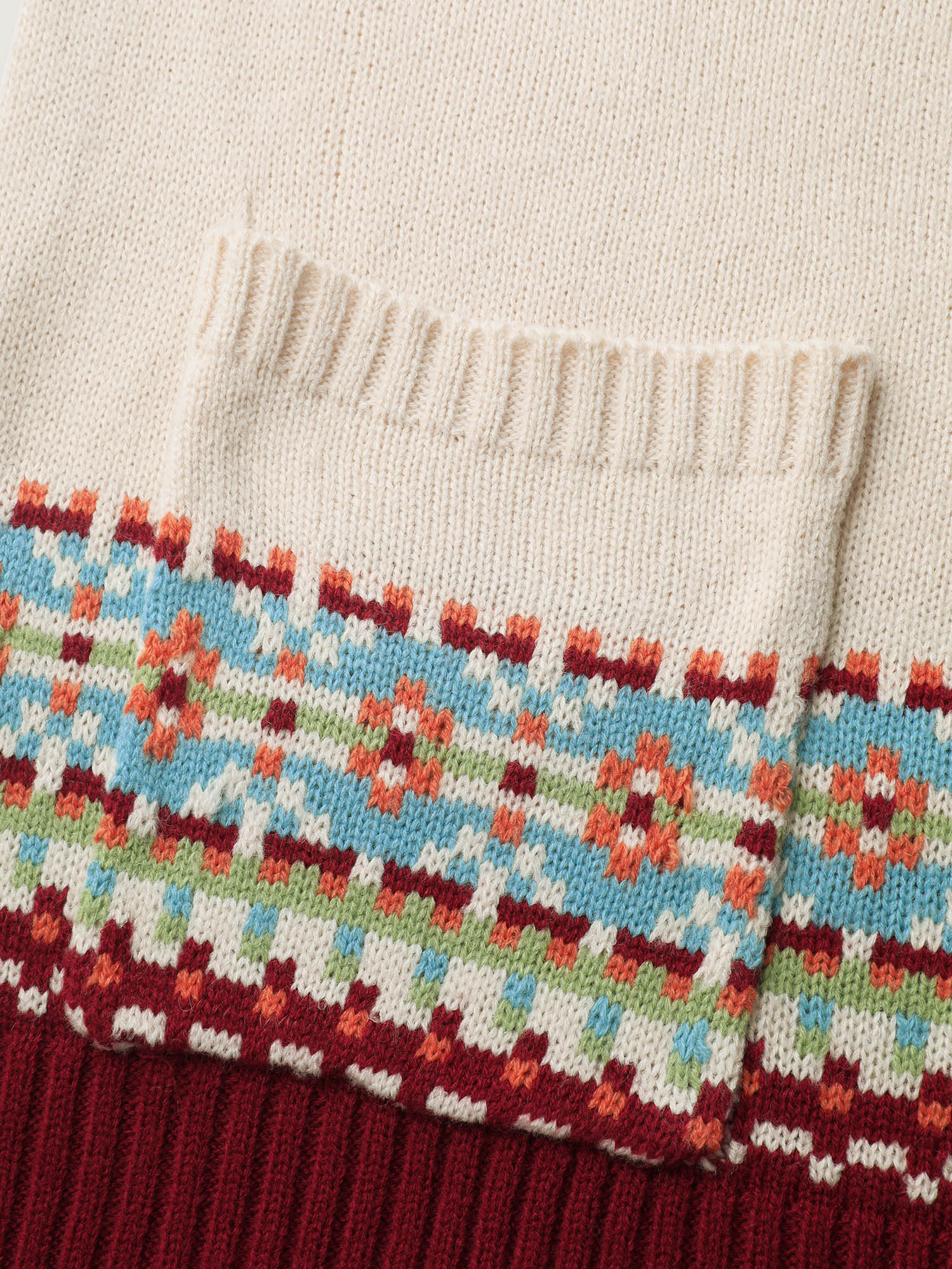 Fair Isle Button-Front Pockets Cardigan - Image 7